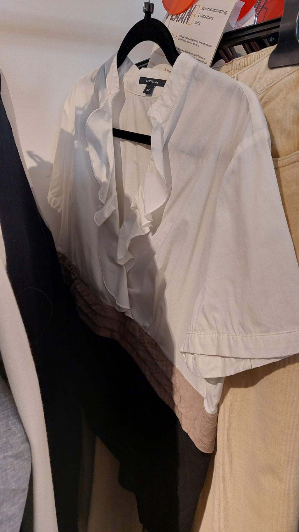 Comma Bluse Weiß/Grau/Schwarz Größe: 44