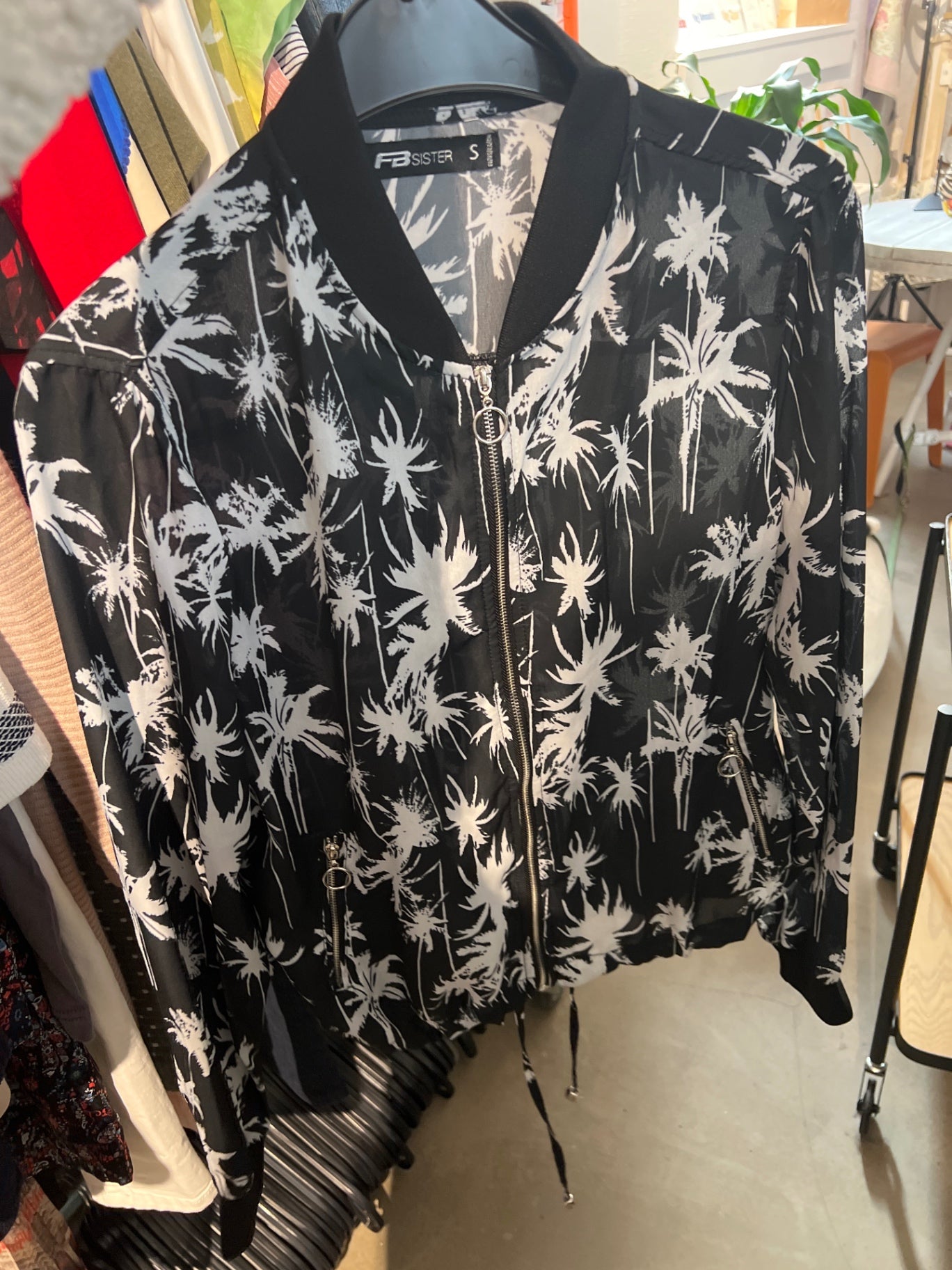 FB SISTER Bomberjacke Schwarz Weiß Größe: S