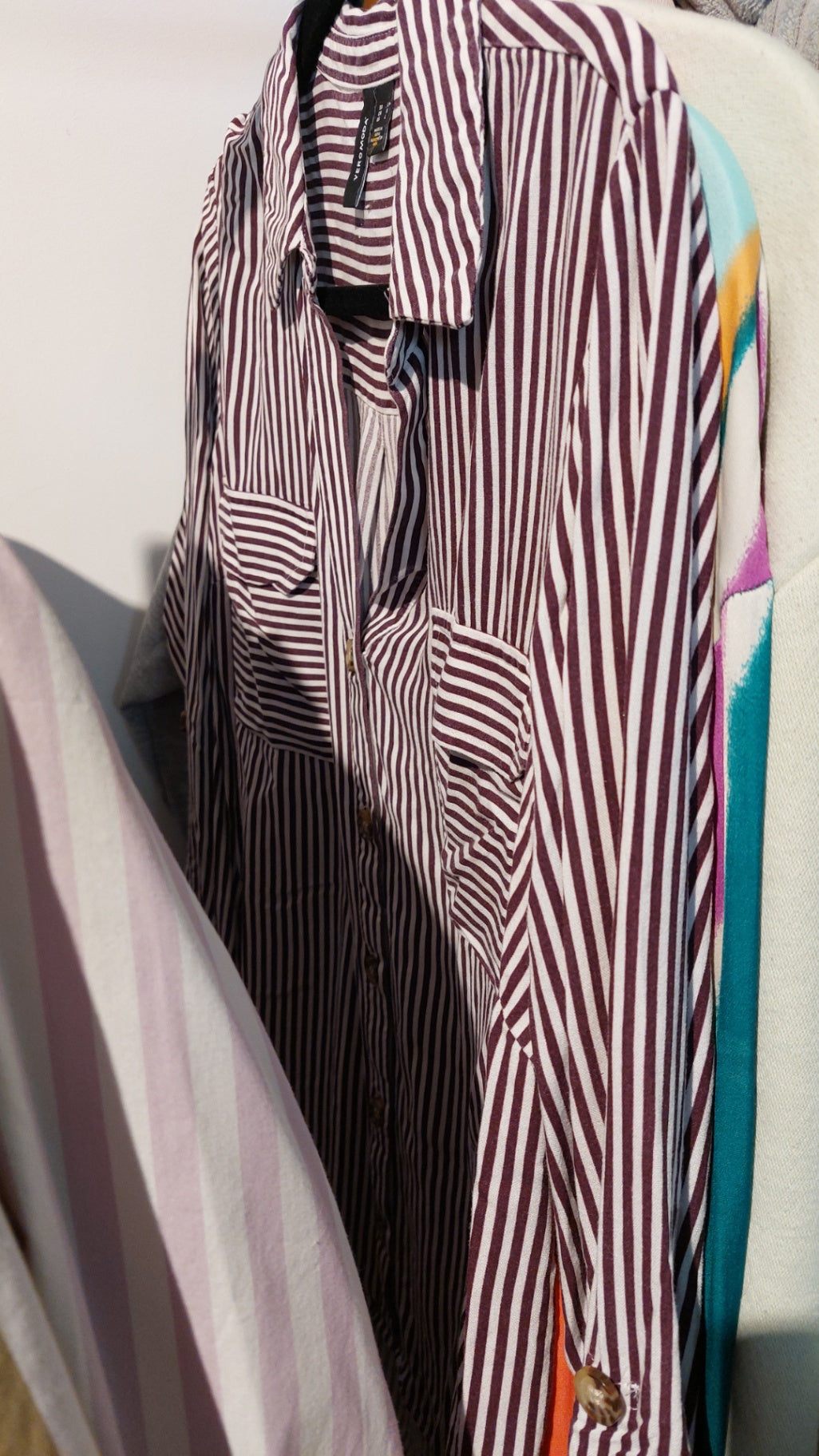 Vero Moda Bluse Bordeaux gestreift Größe: L