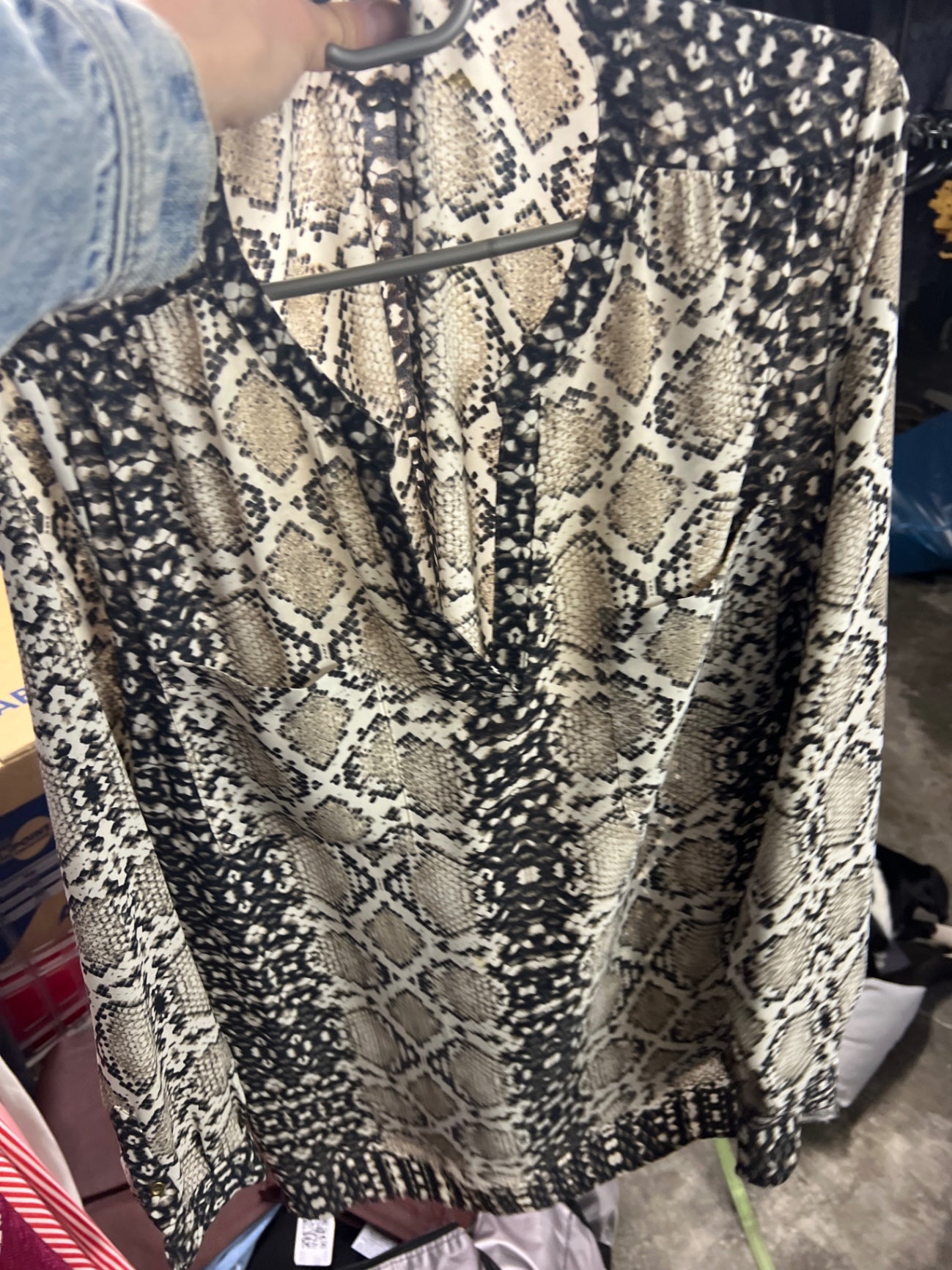 M&S Bluse Schwarz-Weiße Größe: XXL