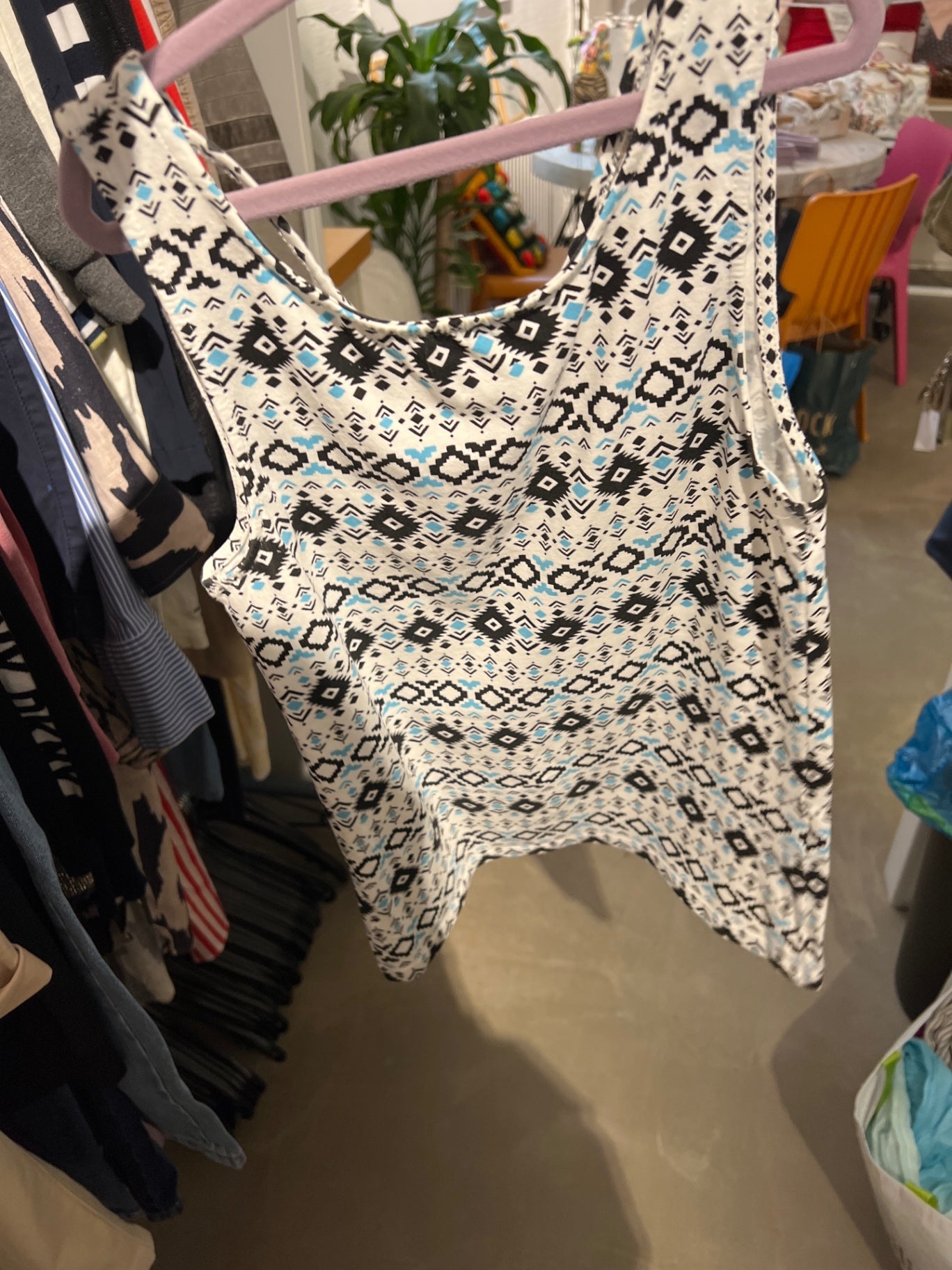 C&A Tanktop Weiß mit schwarz Größe: S