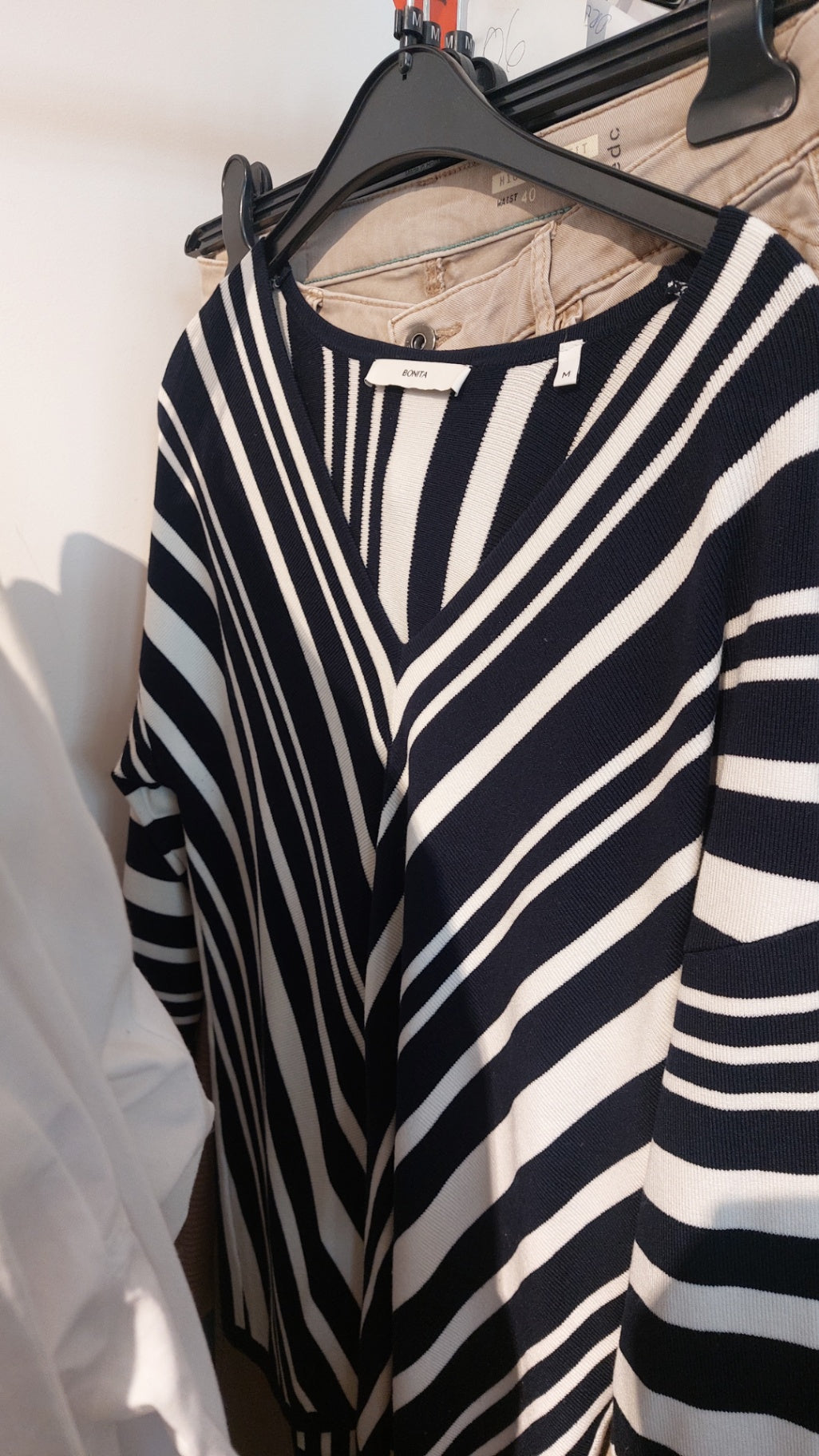 BONITA Strickpullover Dunkelblau/Weiß Größe: M