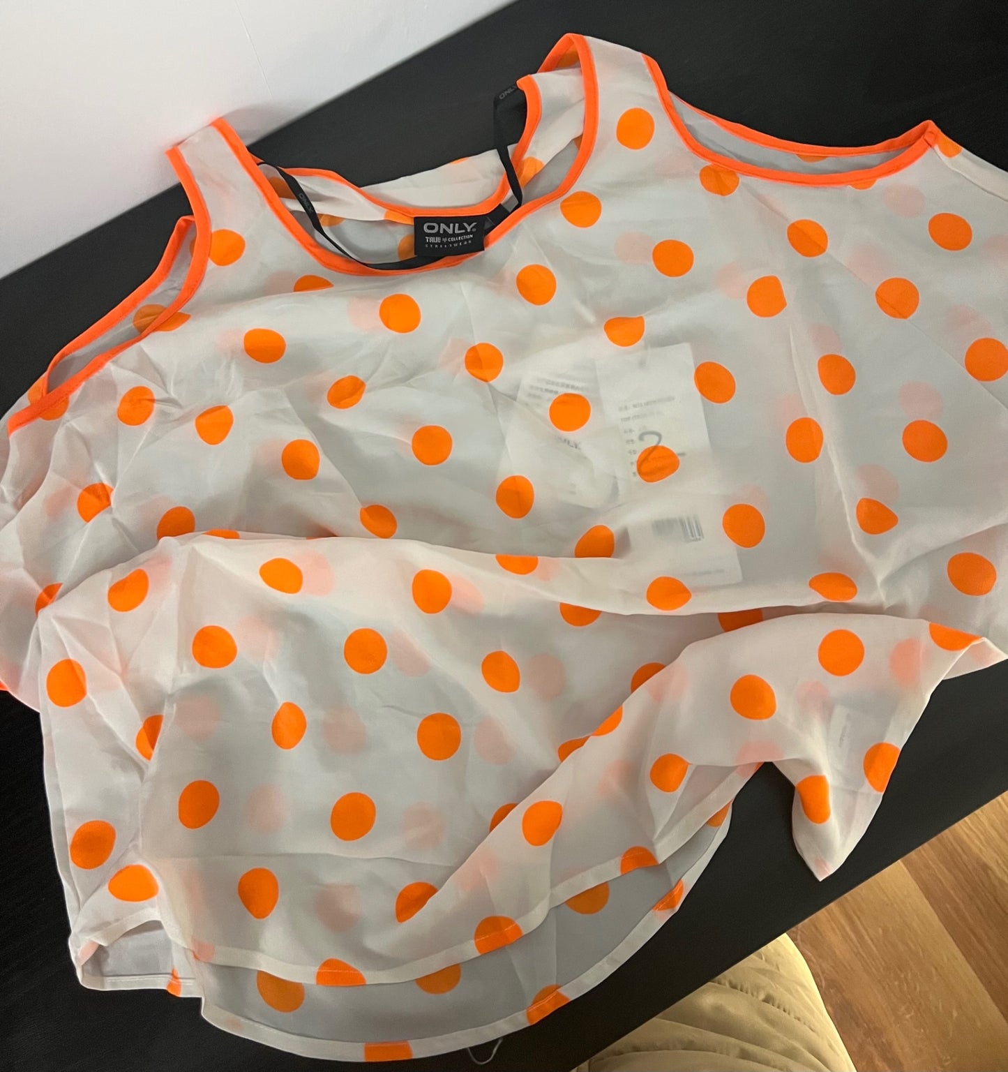 NEU ONLY Tshirt Weiß Orange Größe: S