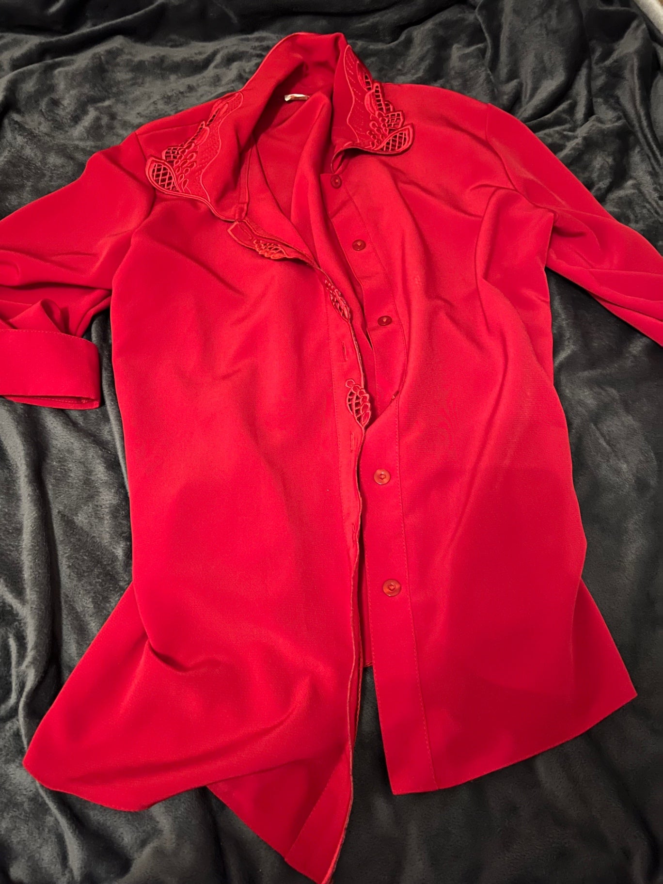 Vintage Image Blusenjacke Rot Größe: M