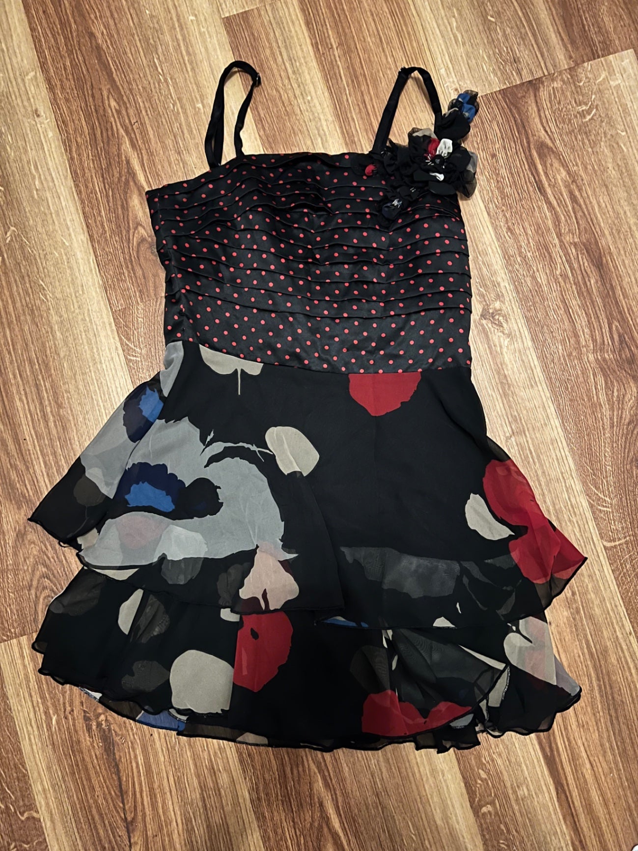 Steps Kleid Schwarz Rot Größe: 36