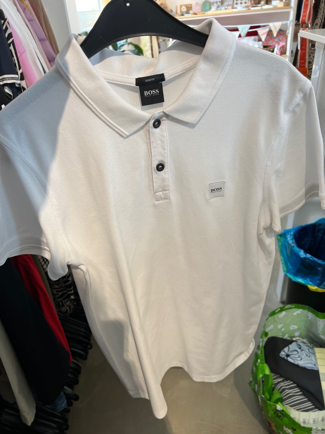 BOSS Poloshirt Weiß Größe: L