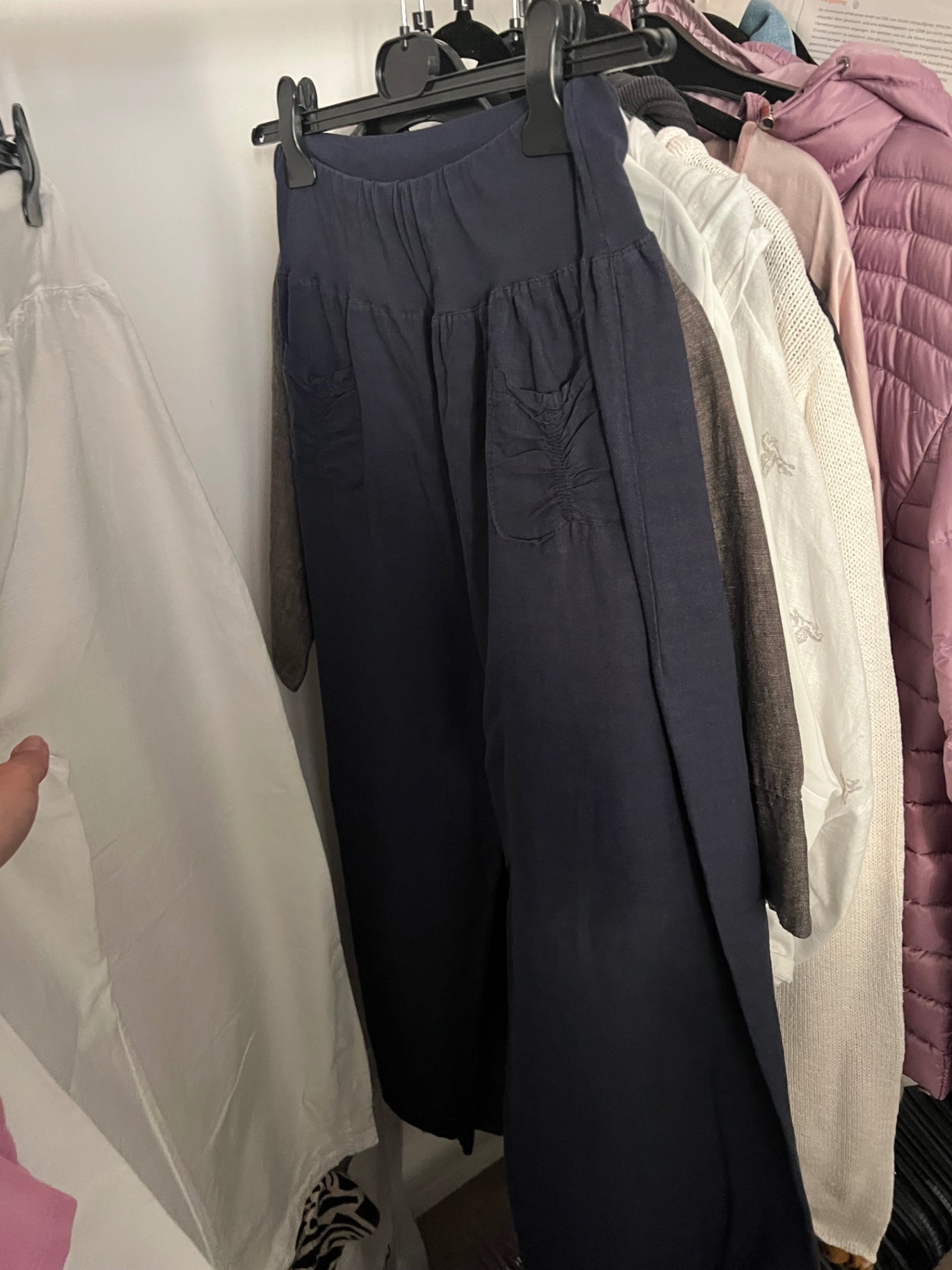 Made in Italy Leinenhose Schwarz Größe: L