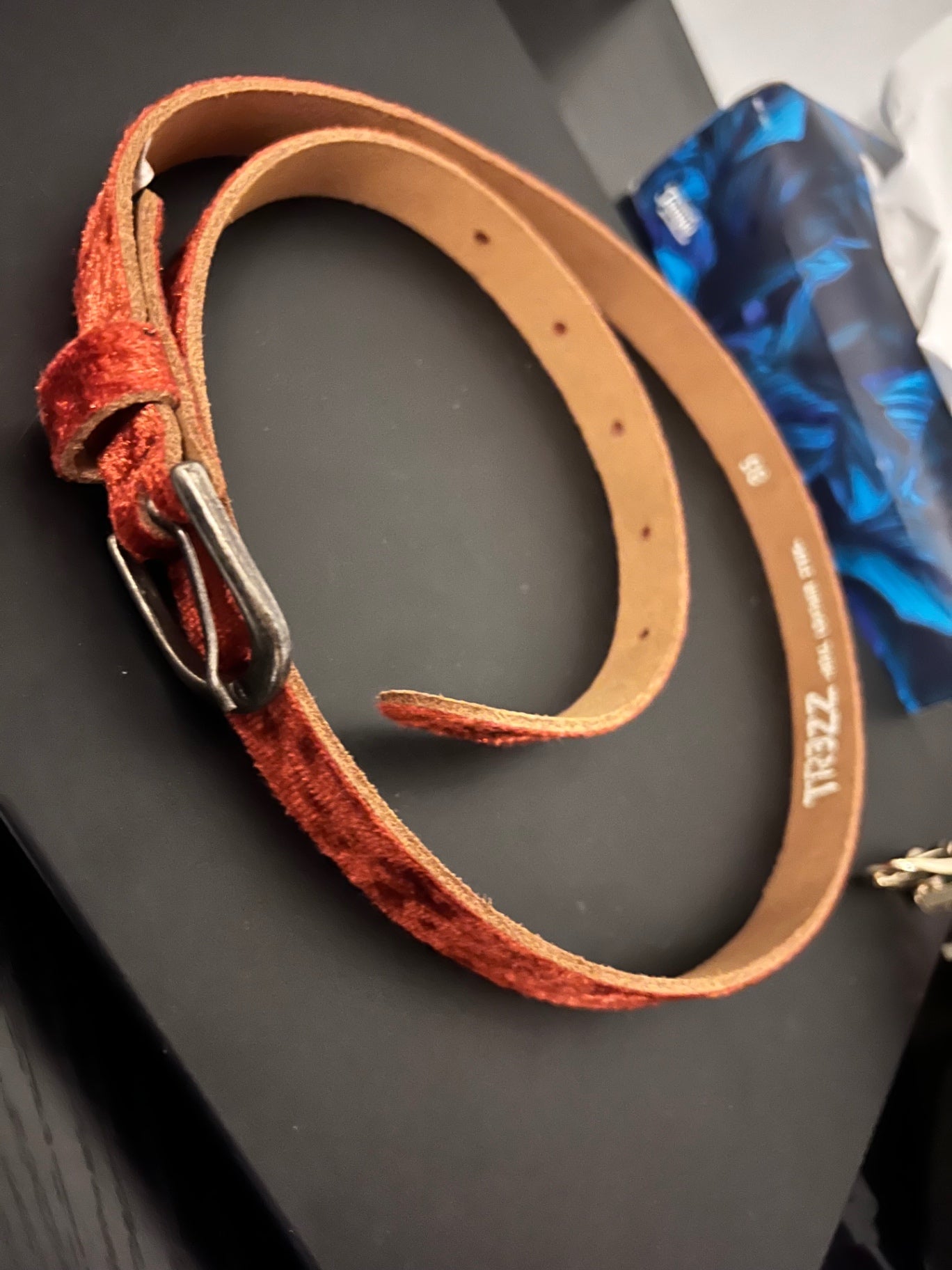 NEU Samt Gürtel Orange