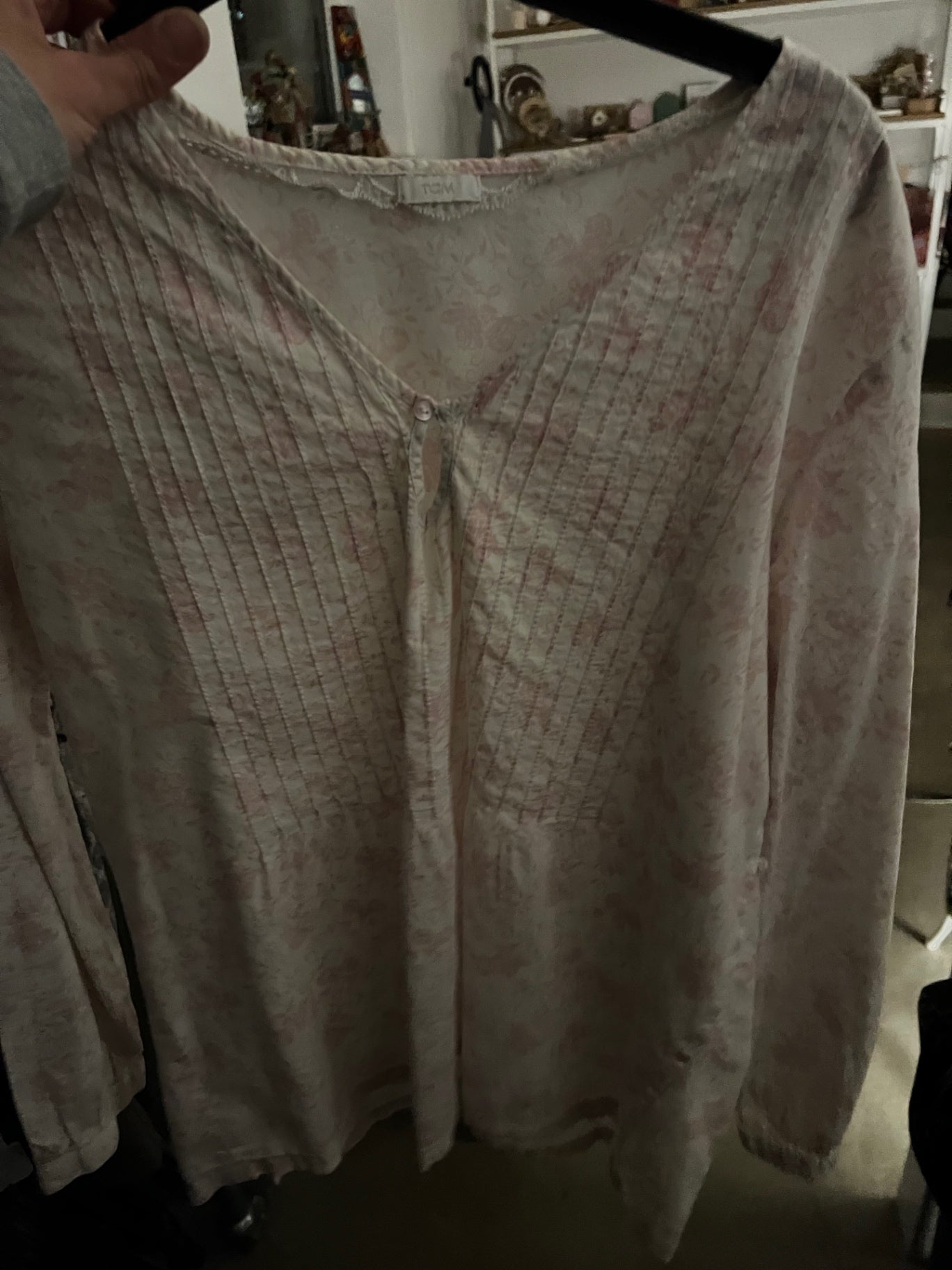 Tchibo Bluse Beige mit Rosa Größe: L