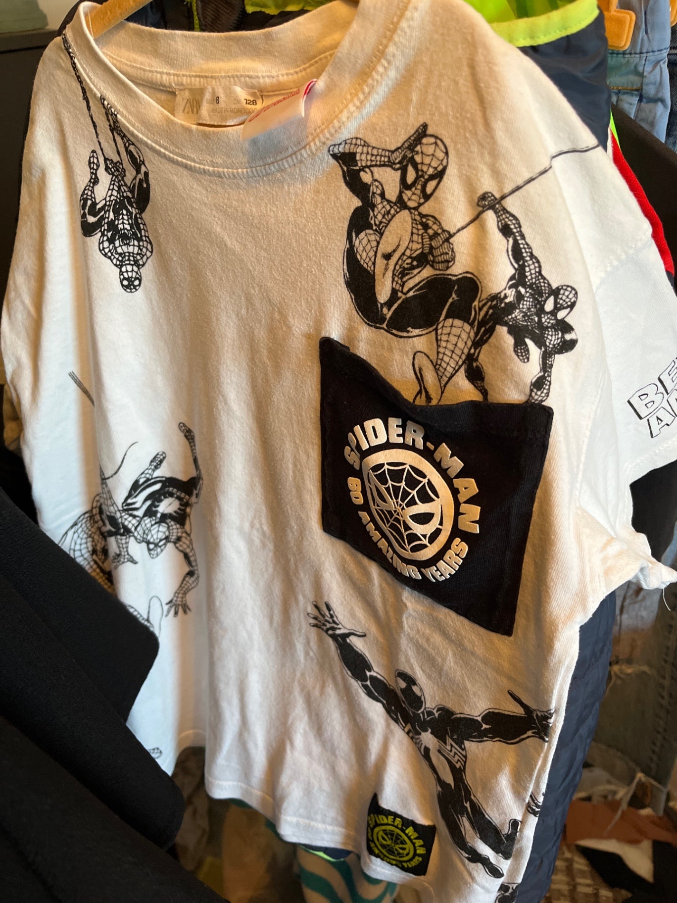 Zara T-Shirt Weiß Spiderman Größe: 128