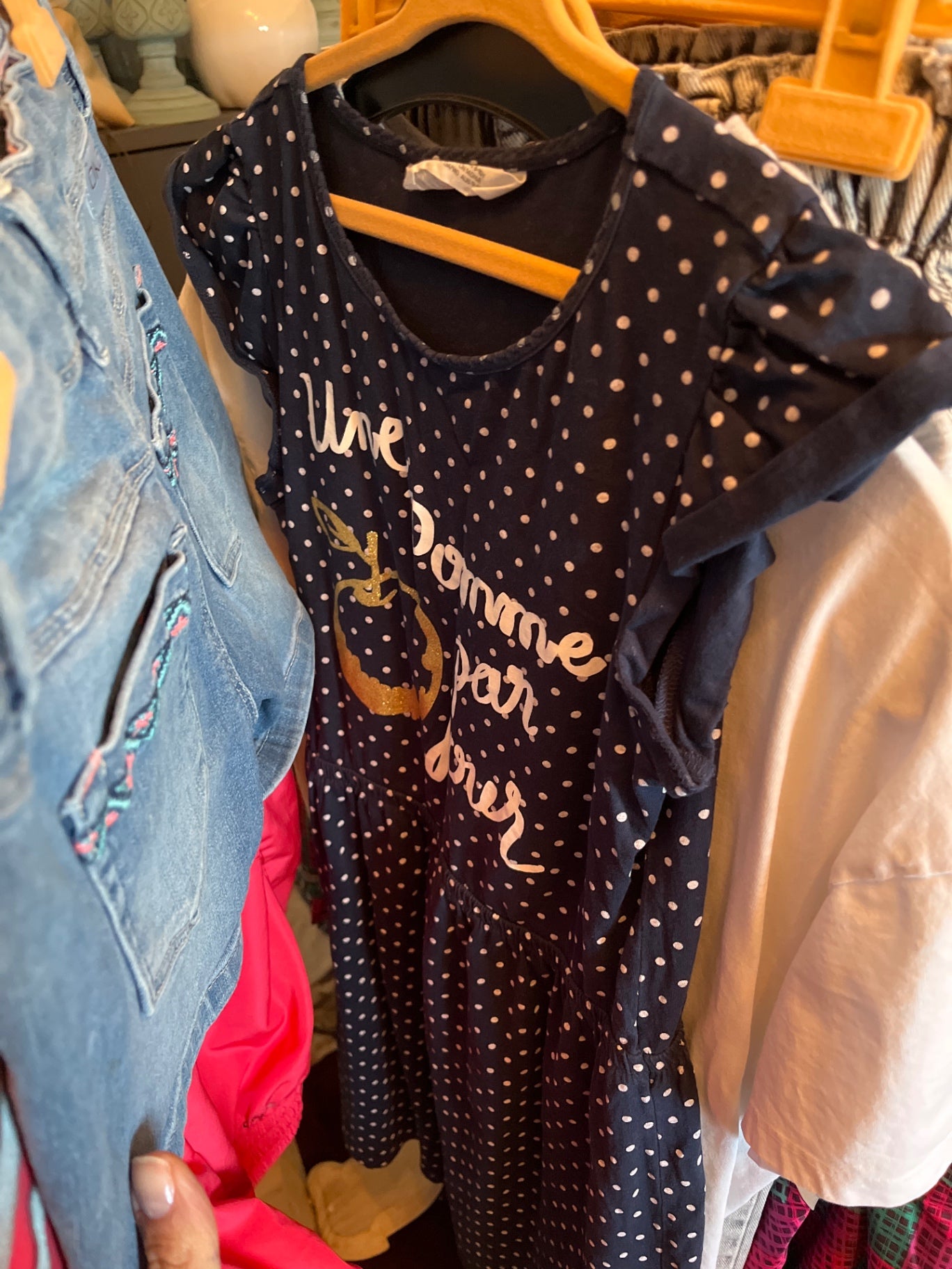H&M Kleid Dunkelblau, weiß Größe: 134/140