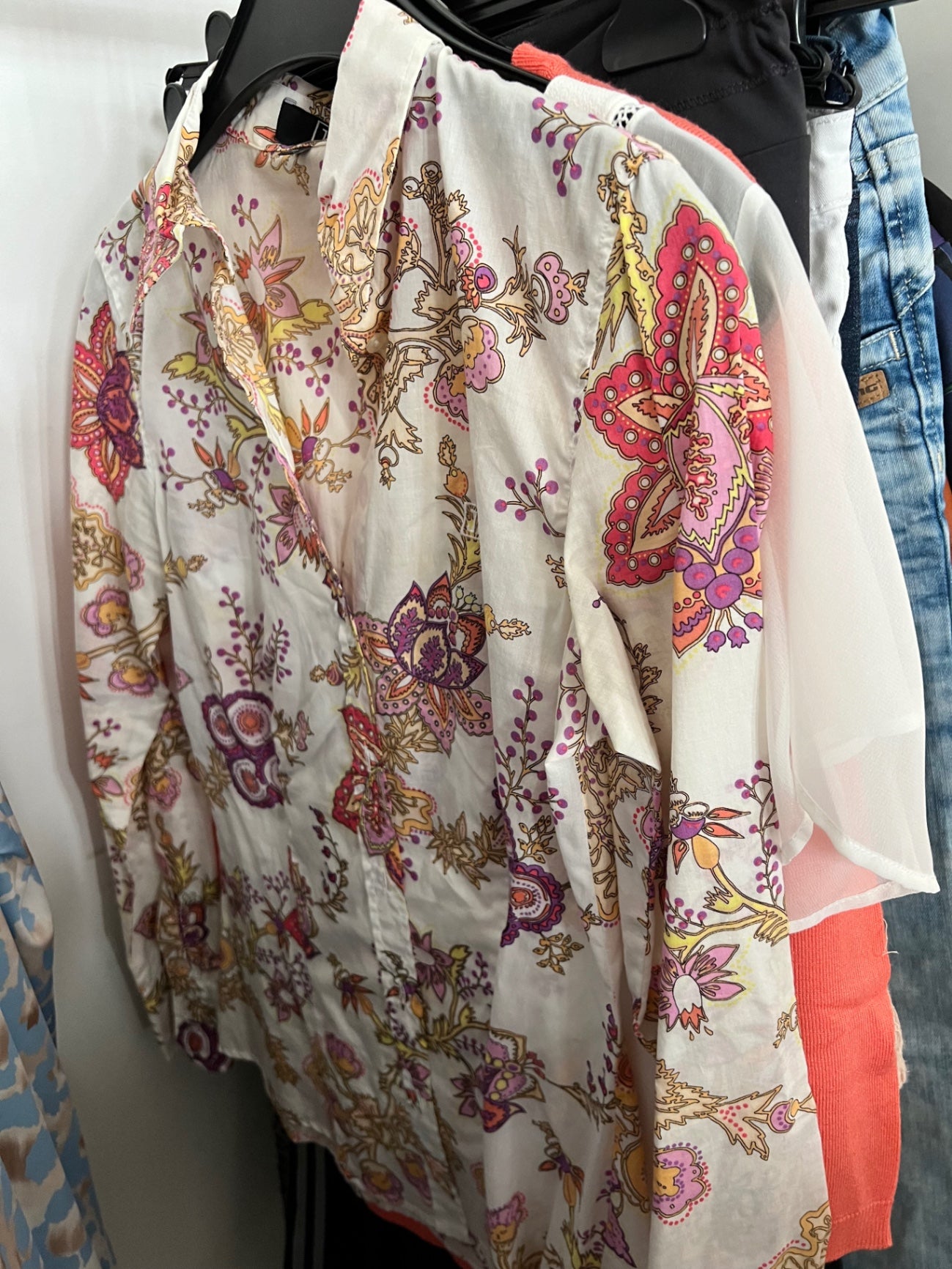 Jette Joop Bluse Weiß Rosa Gr.: S
