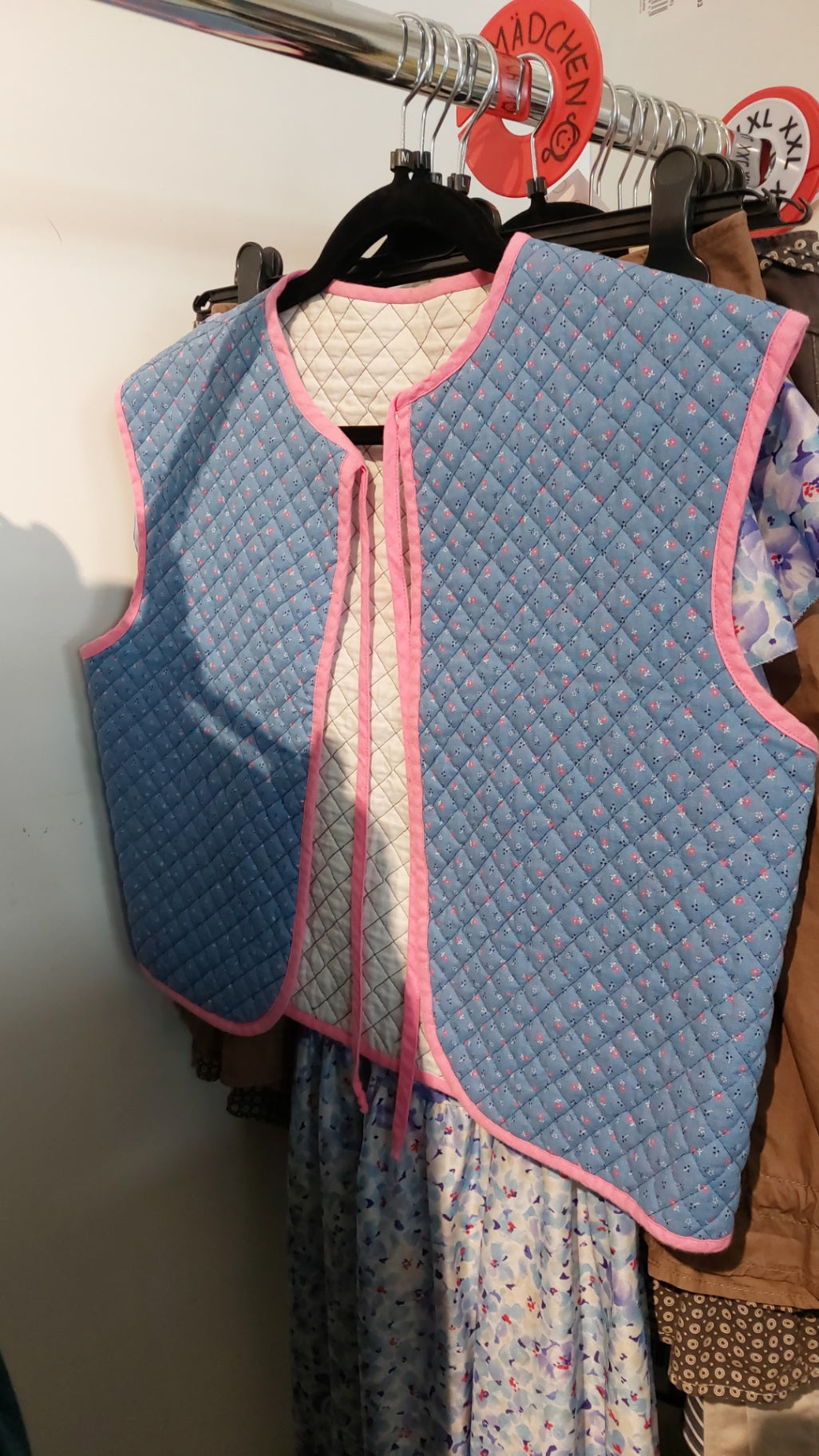 Selbst geschneidert Weste Blau, Pink, Weiß Gr.: M