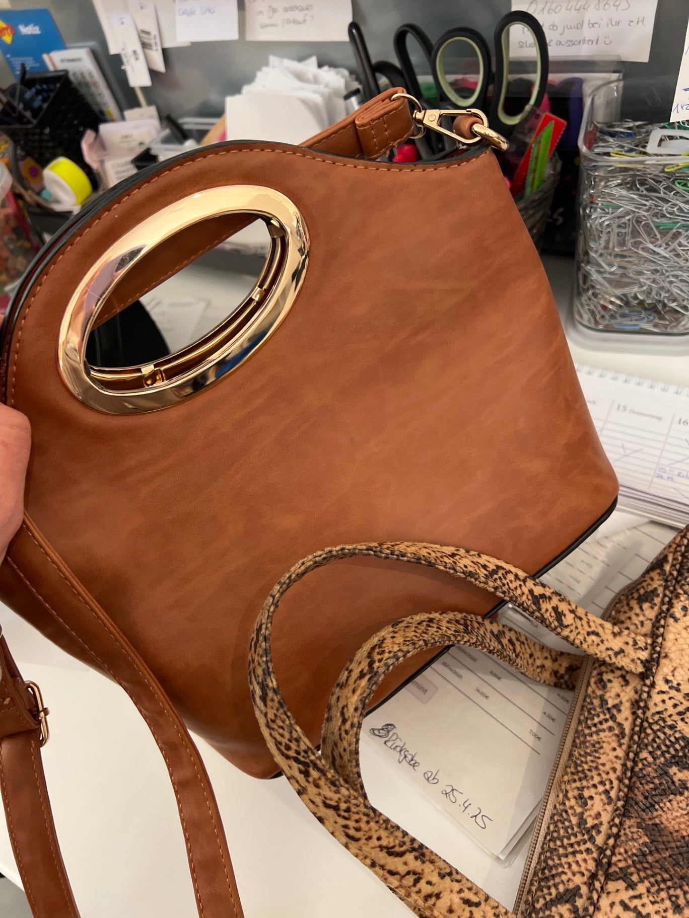 Handtasche Braun Gold