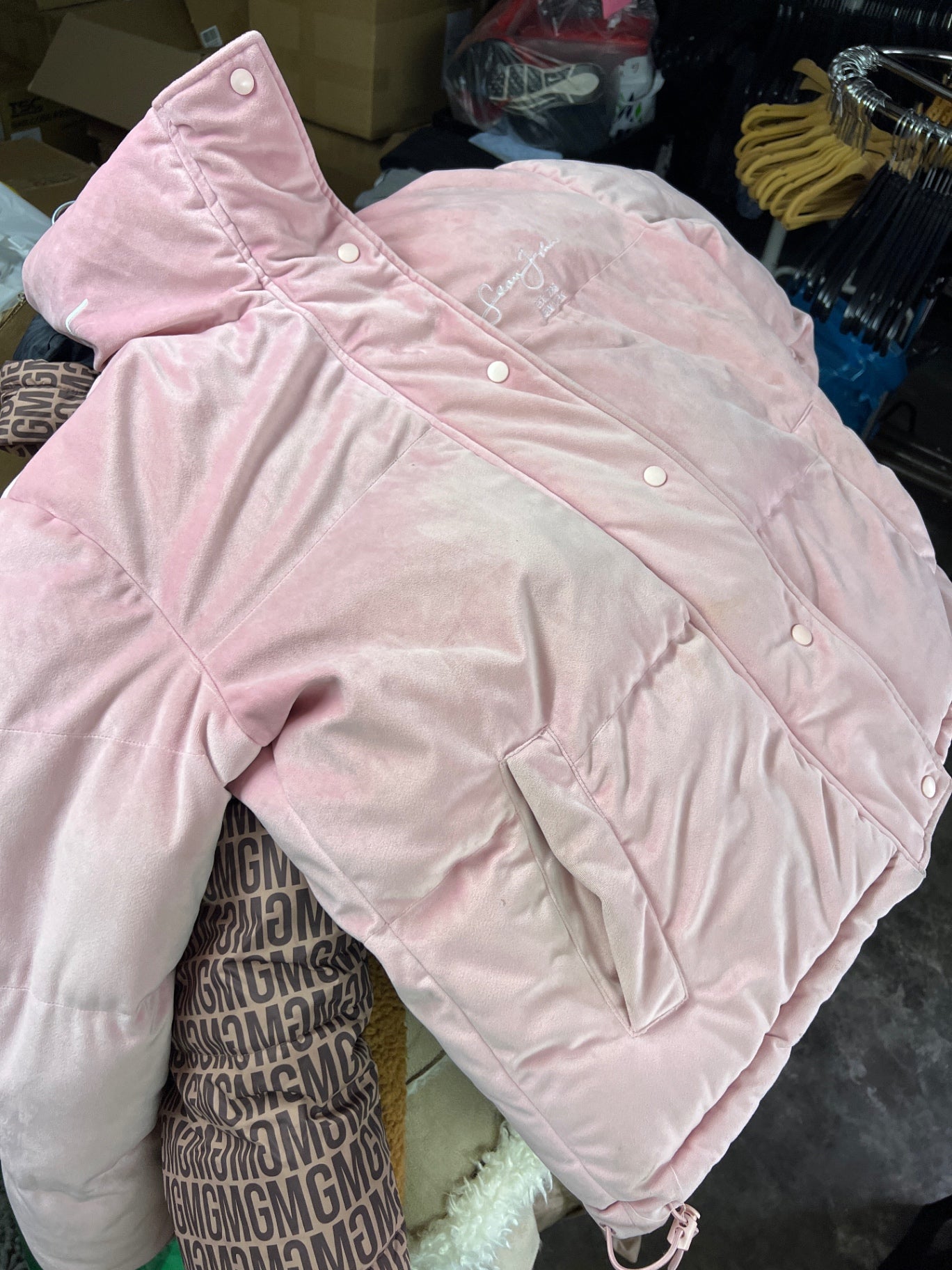 Missguided SamtJacke Rosa Gr.: S/M