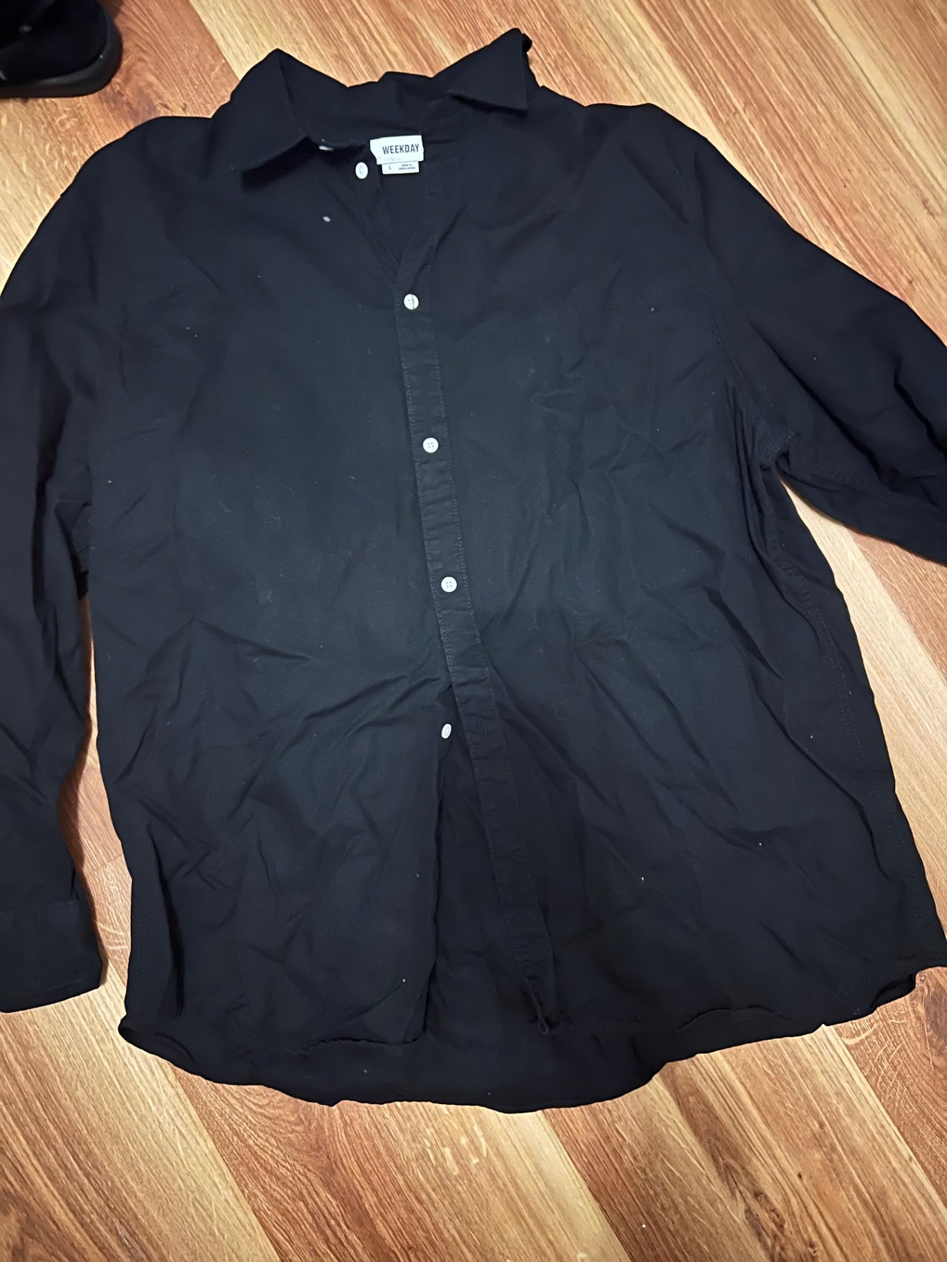 WEEKDAY Hemd Schwarz Gr.: XL