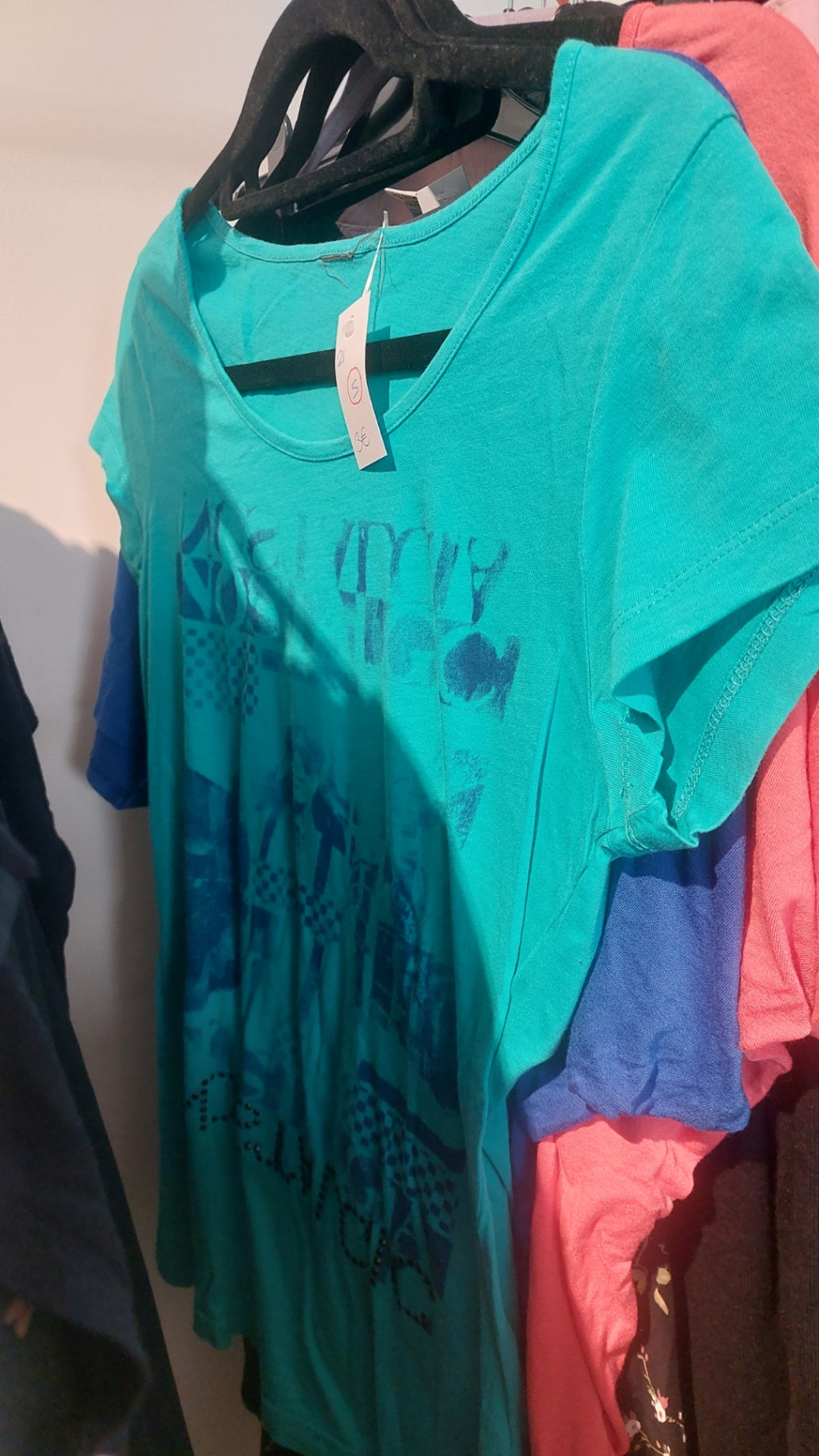 T-Shirt Türkisblau Gr.: S
