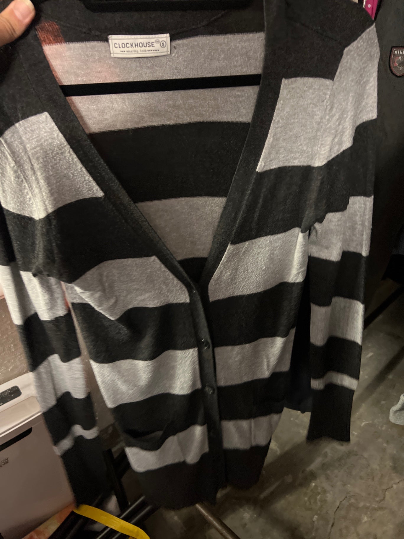 Clockhouse Strickjacke Schwarz, Grau Gr.: S