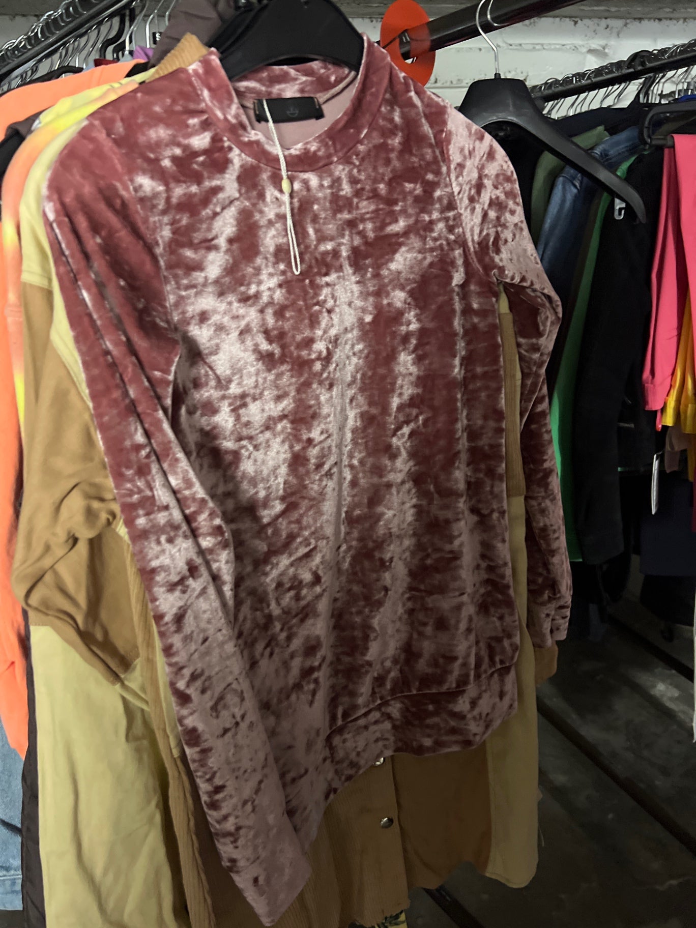 Missguided Longsleeve Samt Rosa Gr.: XS