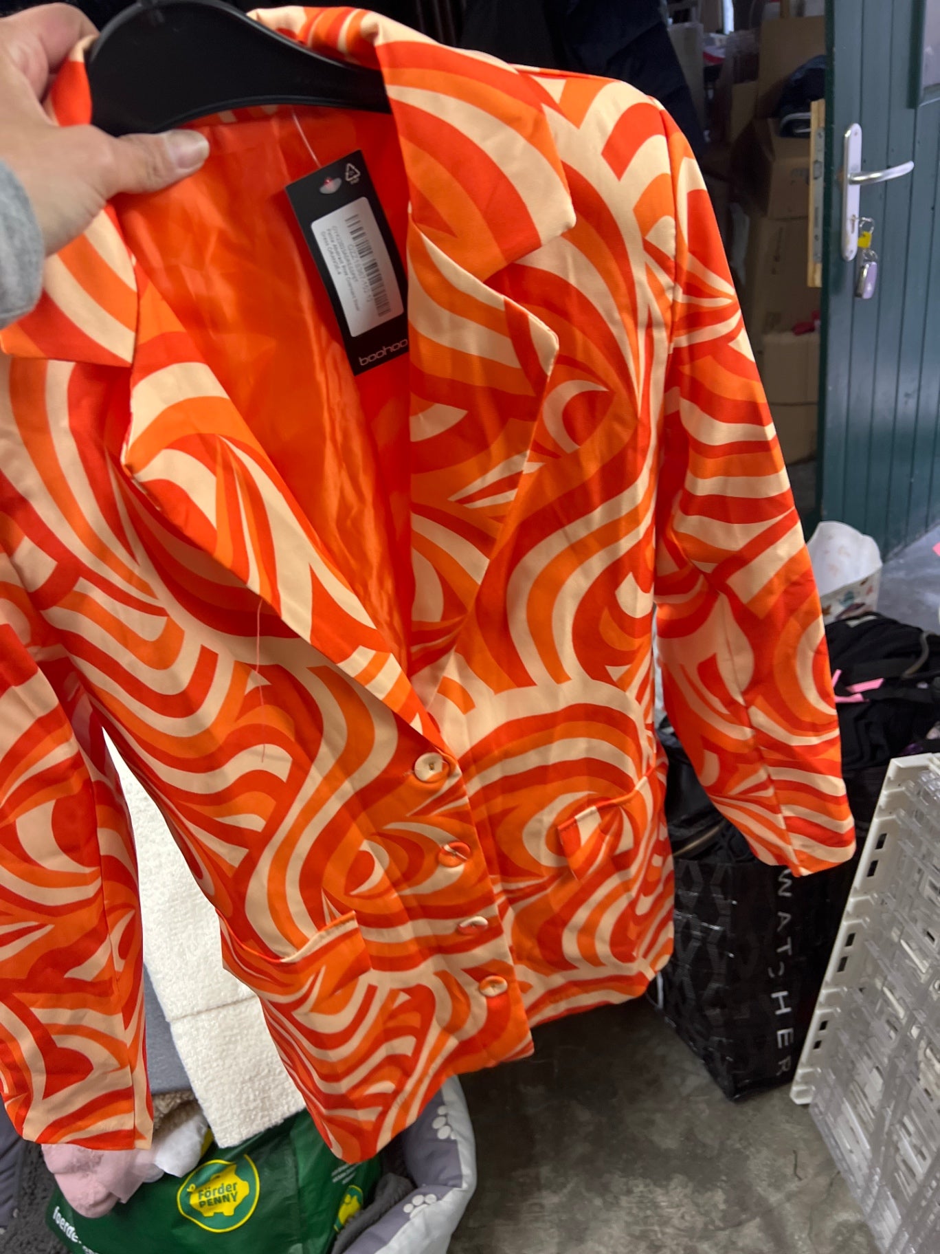 Boohoo Langer Blazer Orange Gr.: S