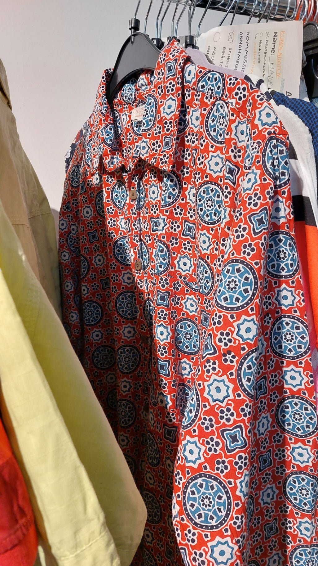 Oh so Boho Hemd Rot, Blau, Weiß Gr.: L