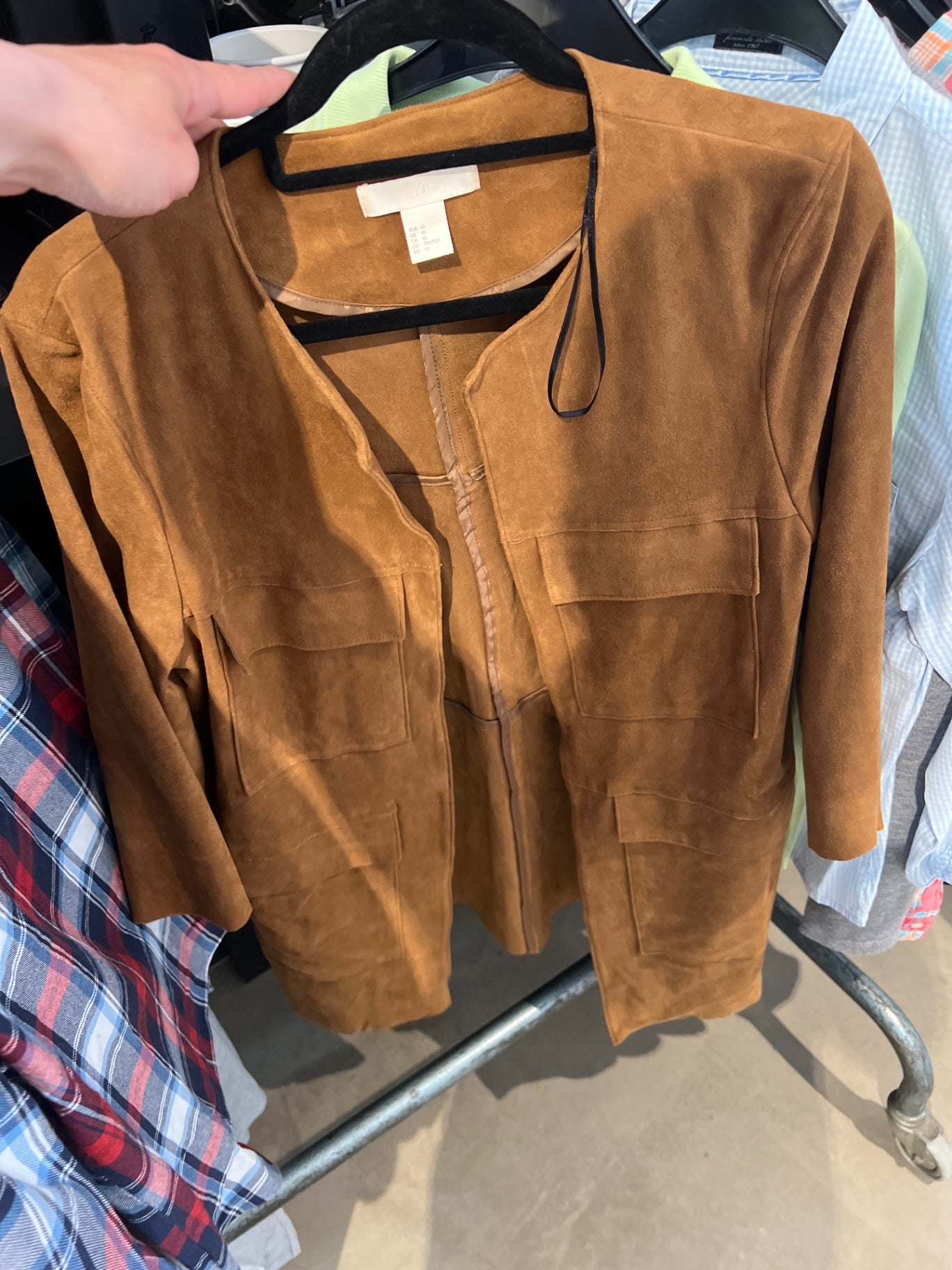 H&M Lederjacke Hellbraun Gr.: M