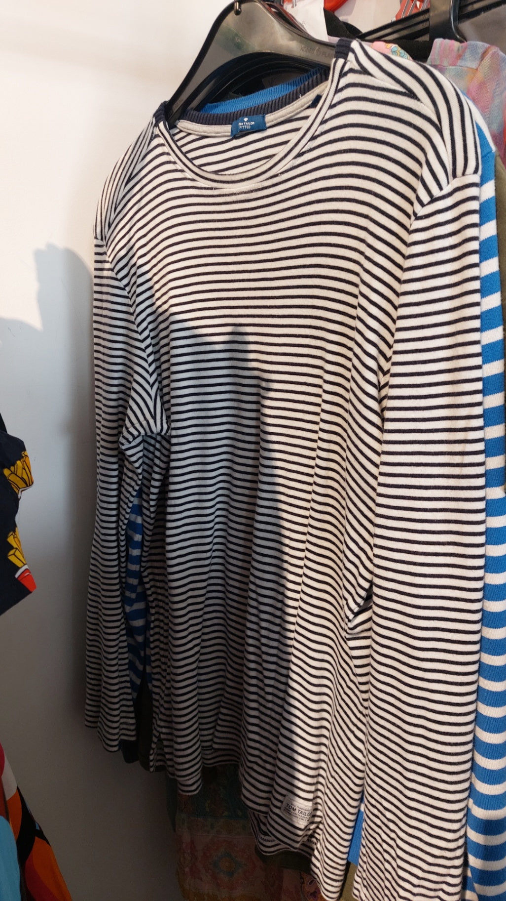 Tom Tailor Langarmshirt Blau und Weiß Gr.: M