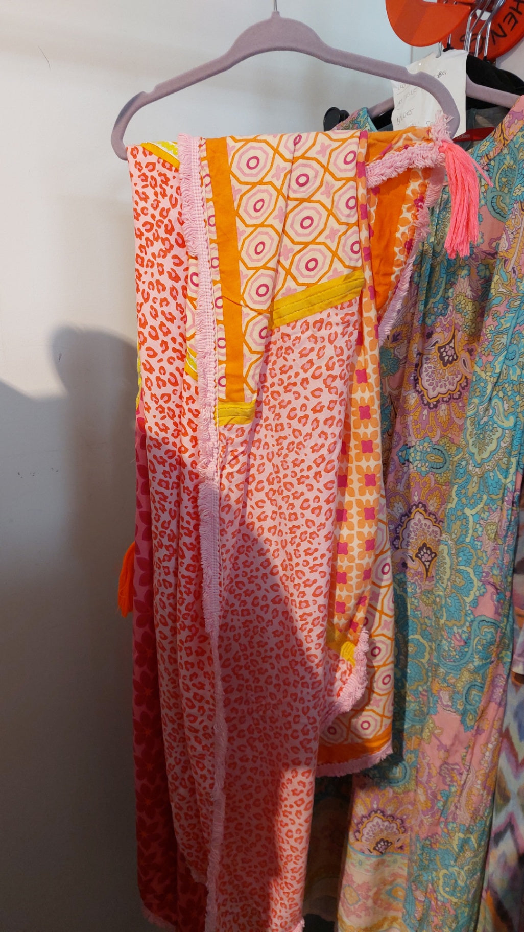 Zwillingsherz Schal / Tuch Orange, Rosa, Gelb Gr.: