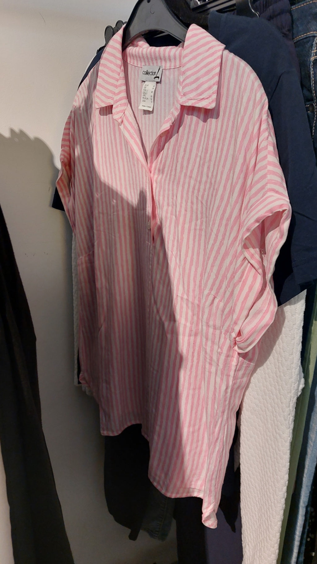 Collection L Bluse Pink/weiße Streifen Gr.: 44