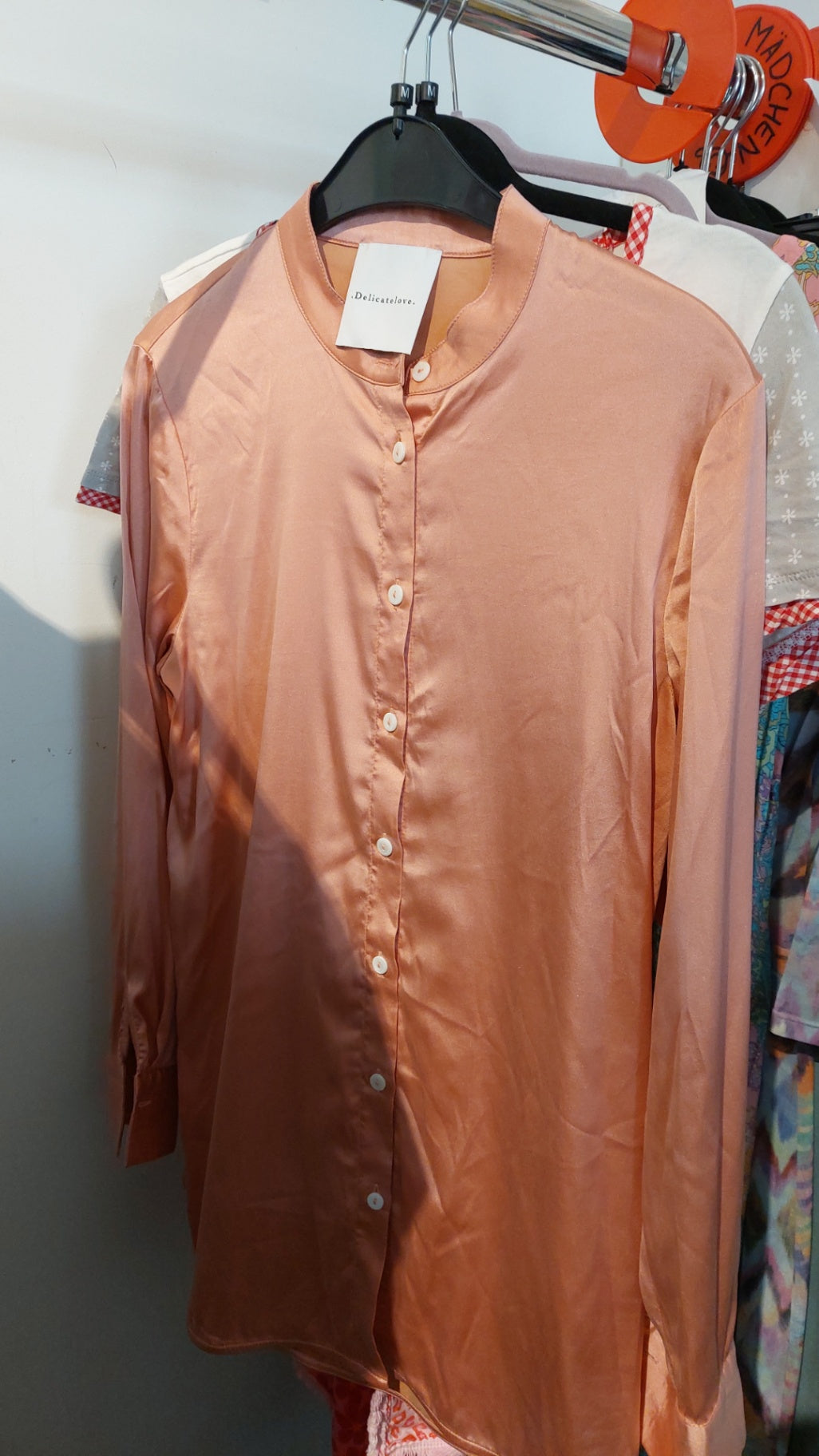 Delicatelove Bluse m. Seide Pfirsichfarben Gr.: M