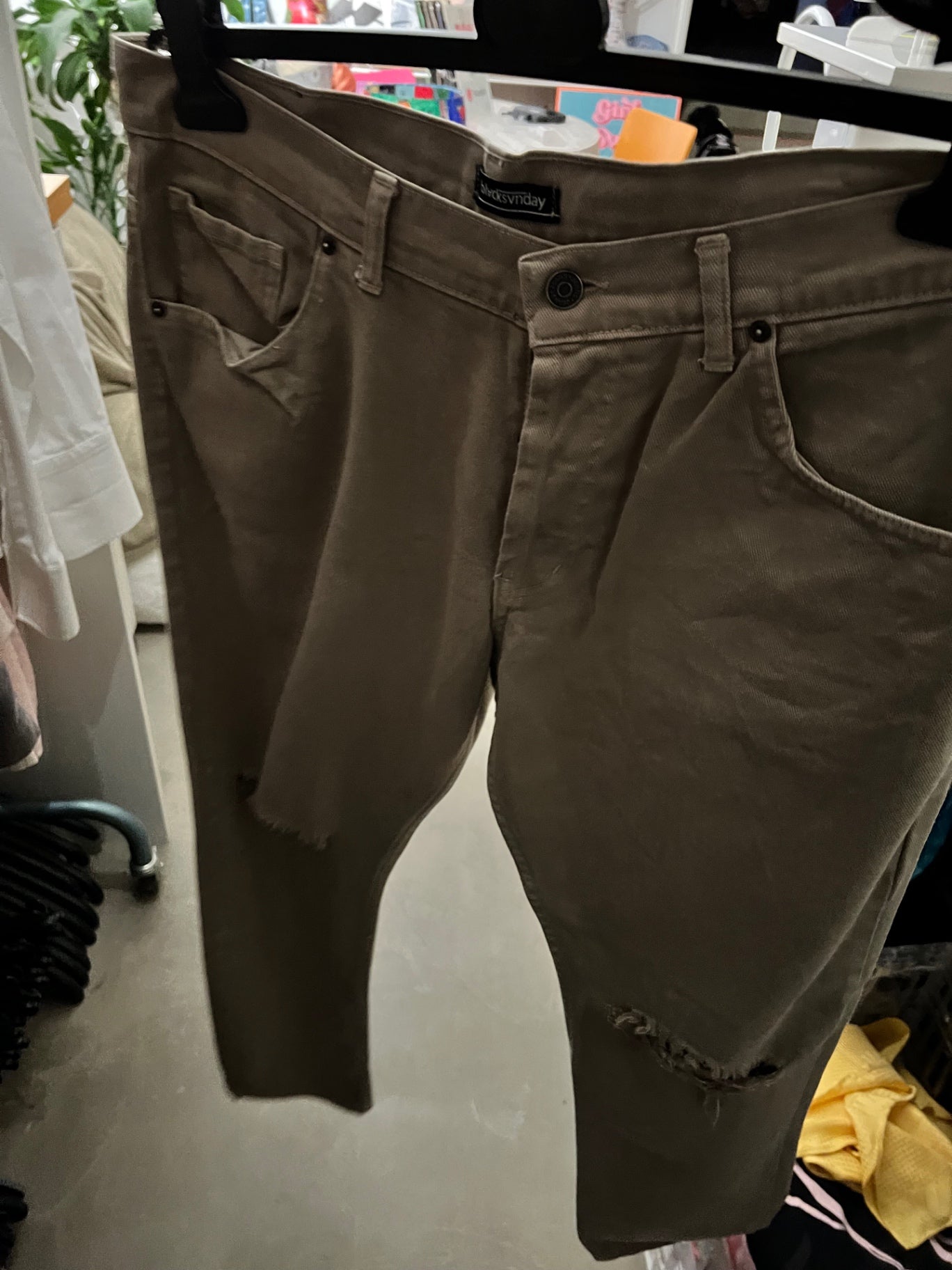 Jeans Hose Beige Gr.: 36