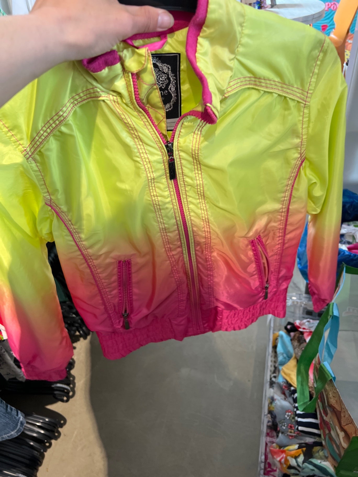 Bomberjacke Gelb Rosa Gr.: 170