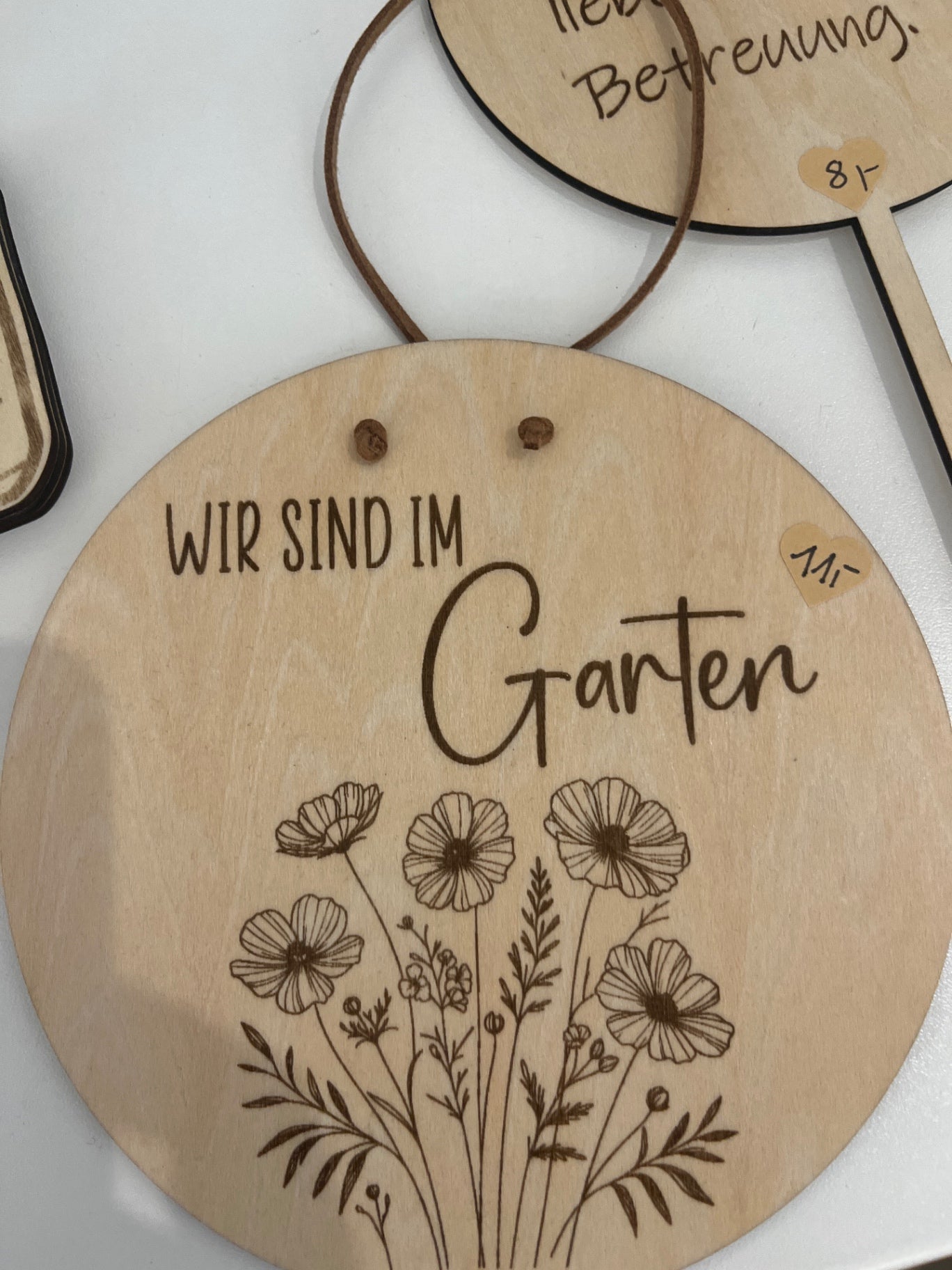 TischGlück Wir sind im Garten Holz