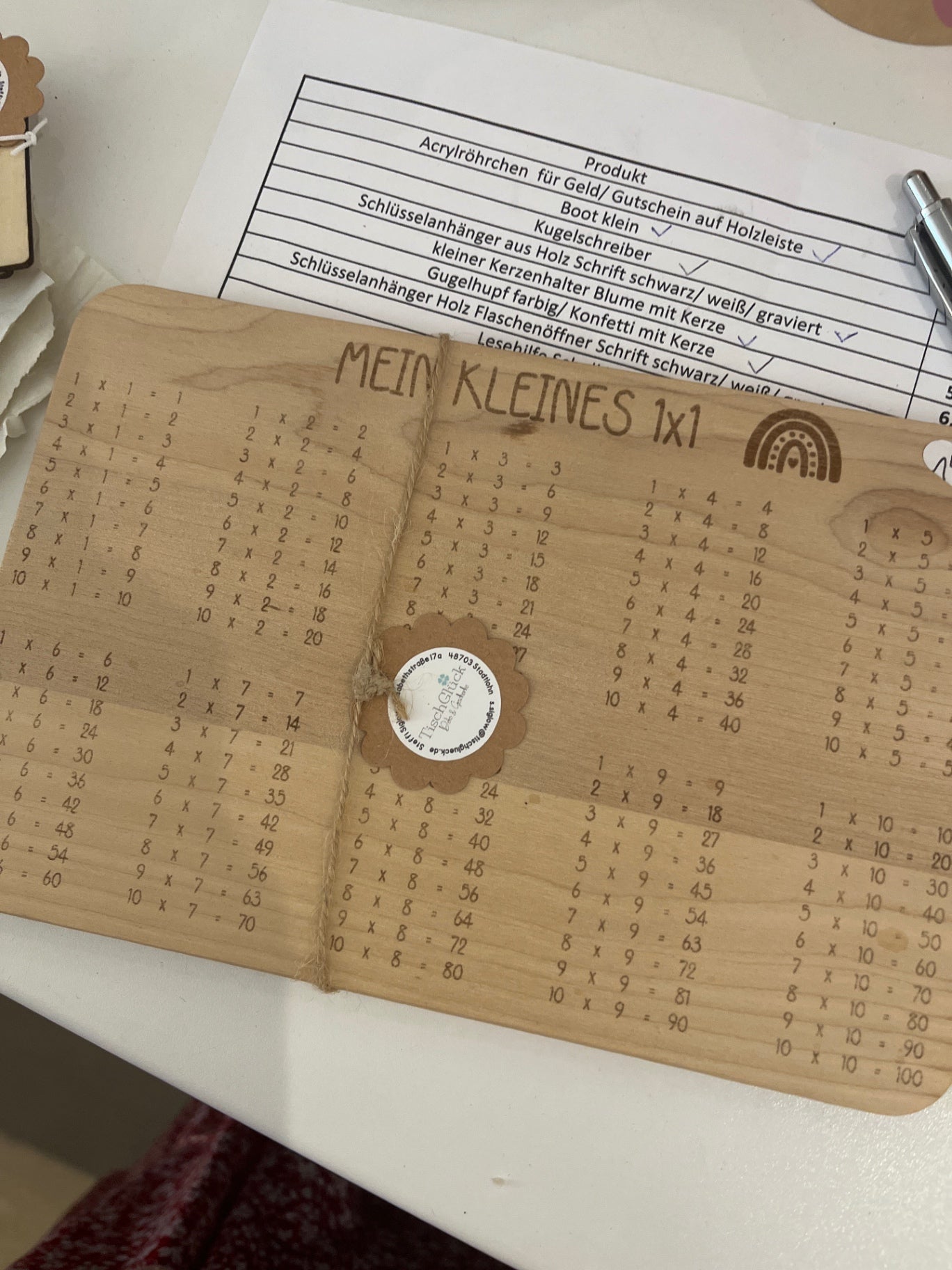 TischGlück Brettchen 1x1 Holz