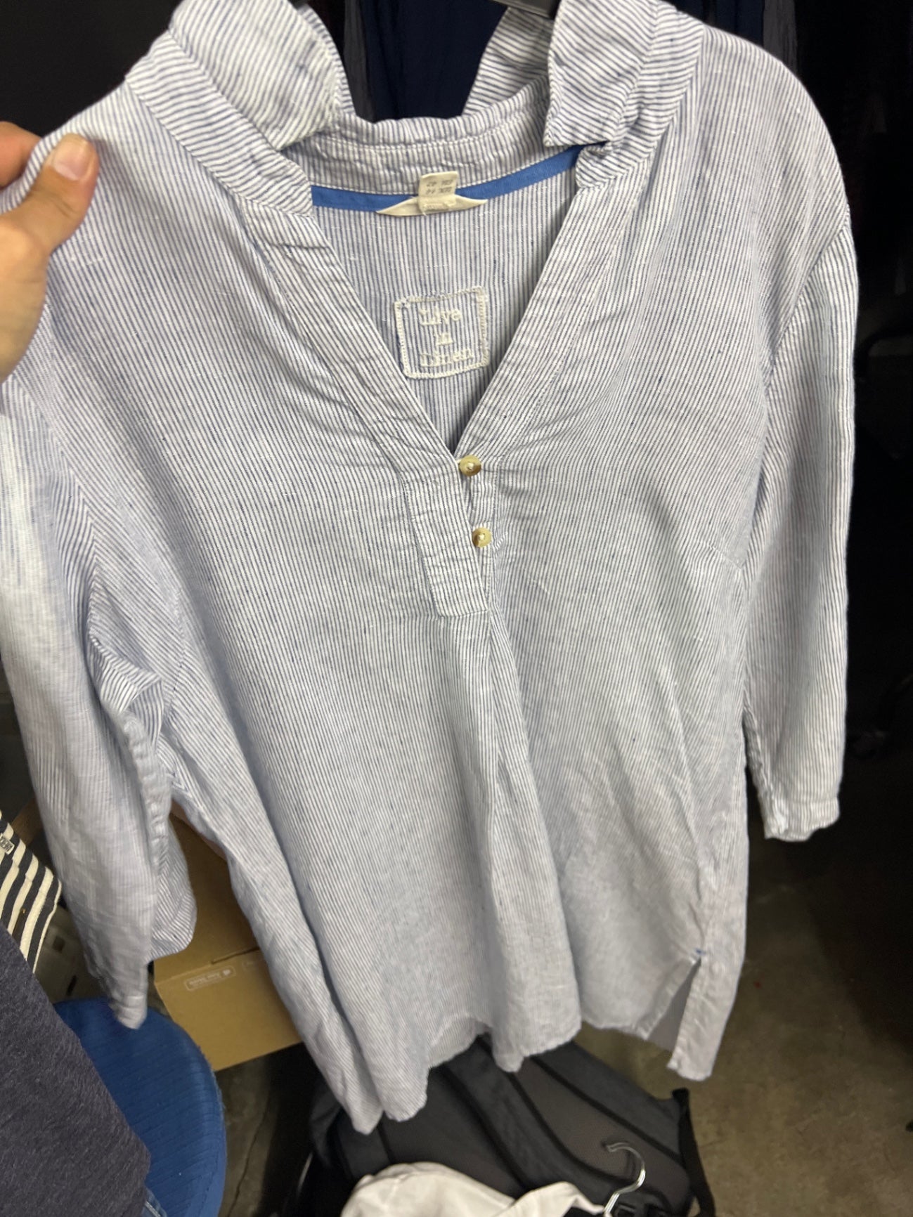 White Stuff Leinen Bluse Hellblau Gr.: M