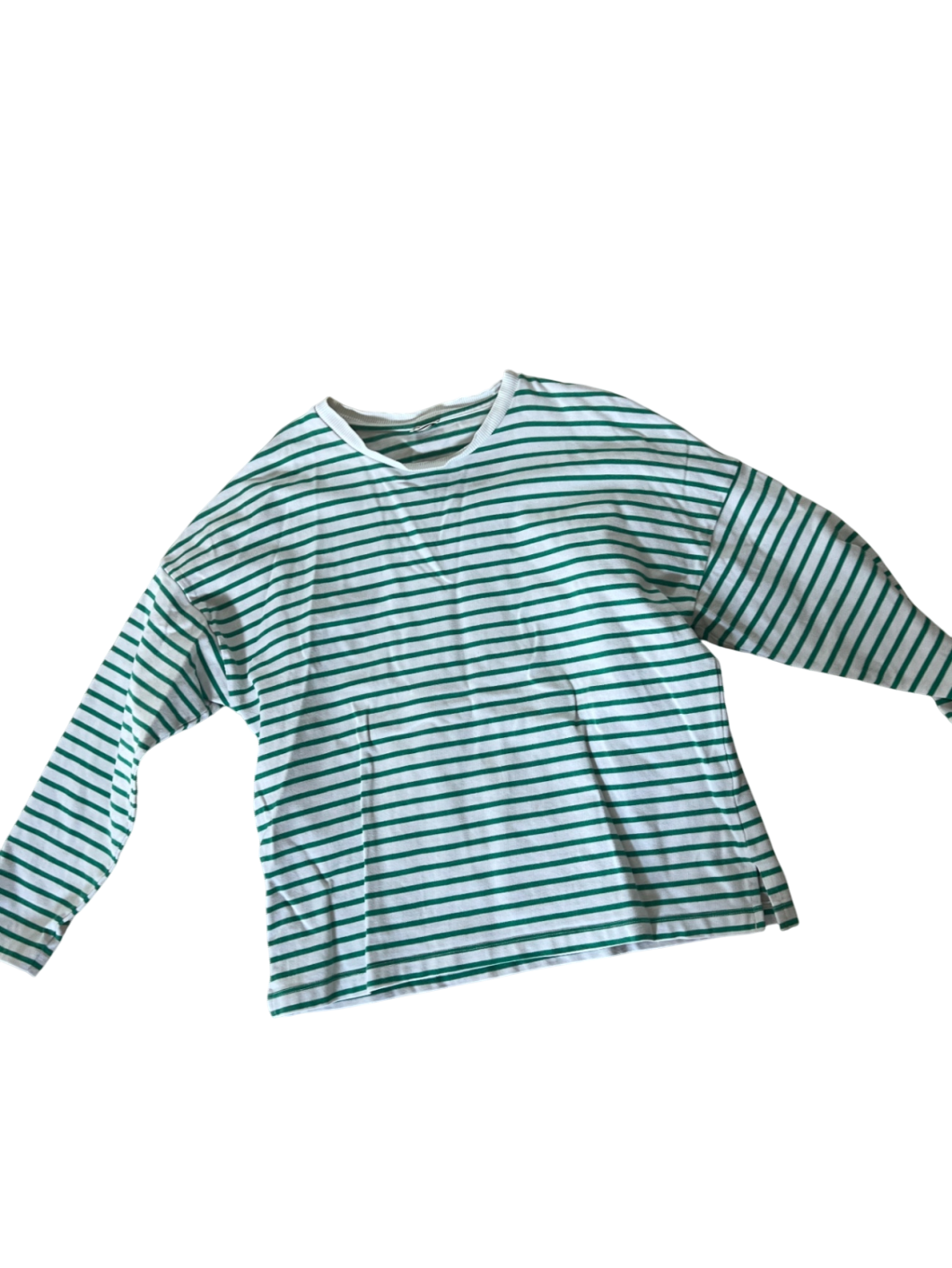 Pimkie Sweatshirt Weiß grüne Streifen Gr.: M
