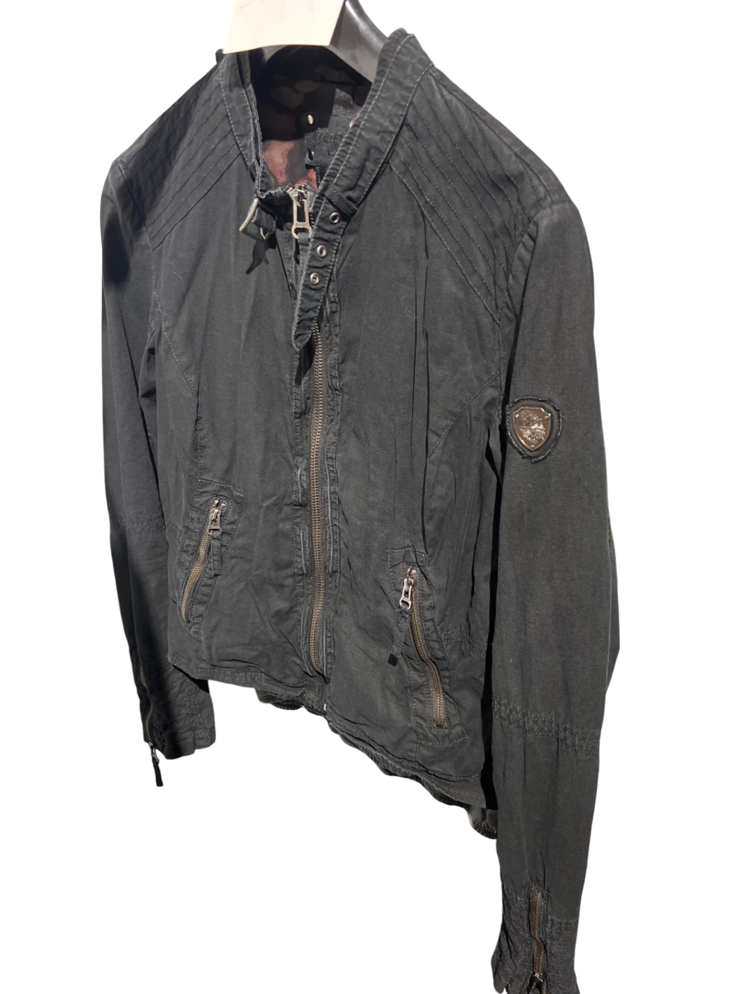 Leinen Mix Maze Jacke Schwarz Gr.: XL
