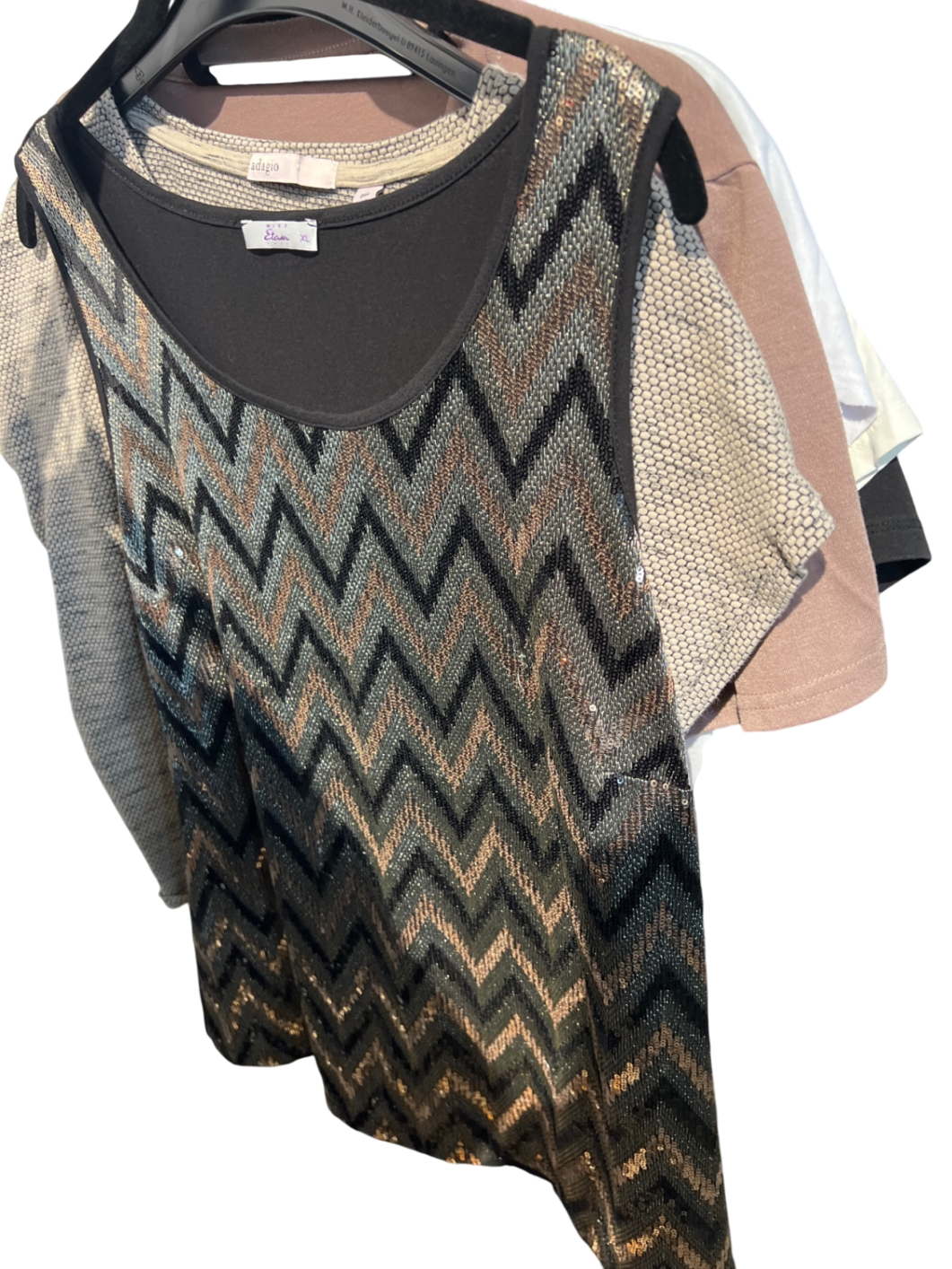 Miss Etam Top Schwarz, Gold Gr.: XL