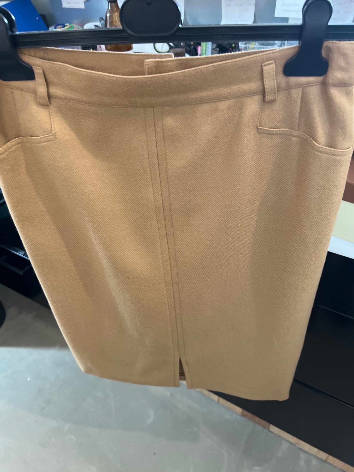 100% Schurwolle Rock Beige Gr.: L