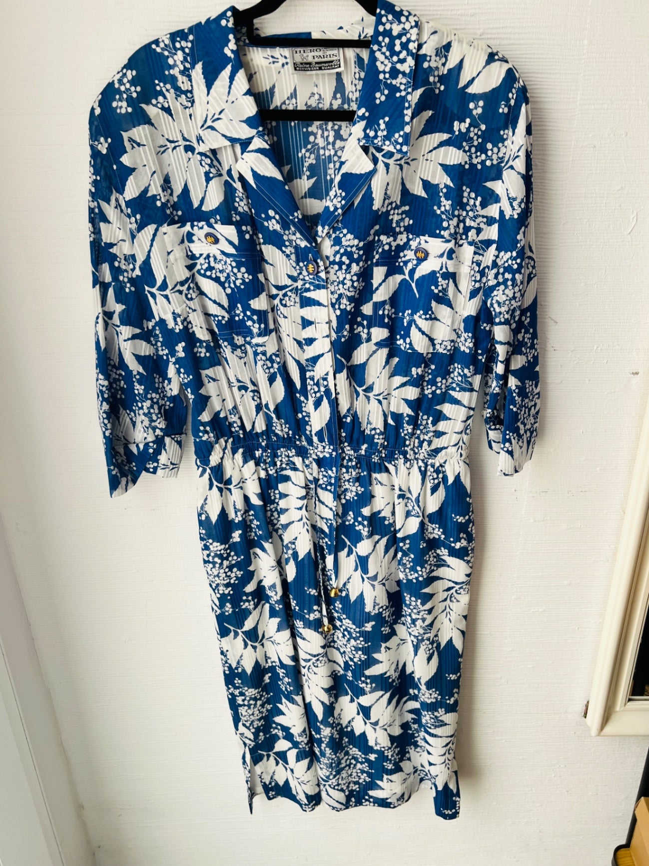 TRUE VINTAGE! Kleid Blau und Weiß Gr.: M