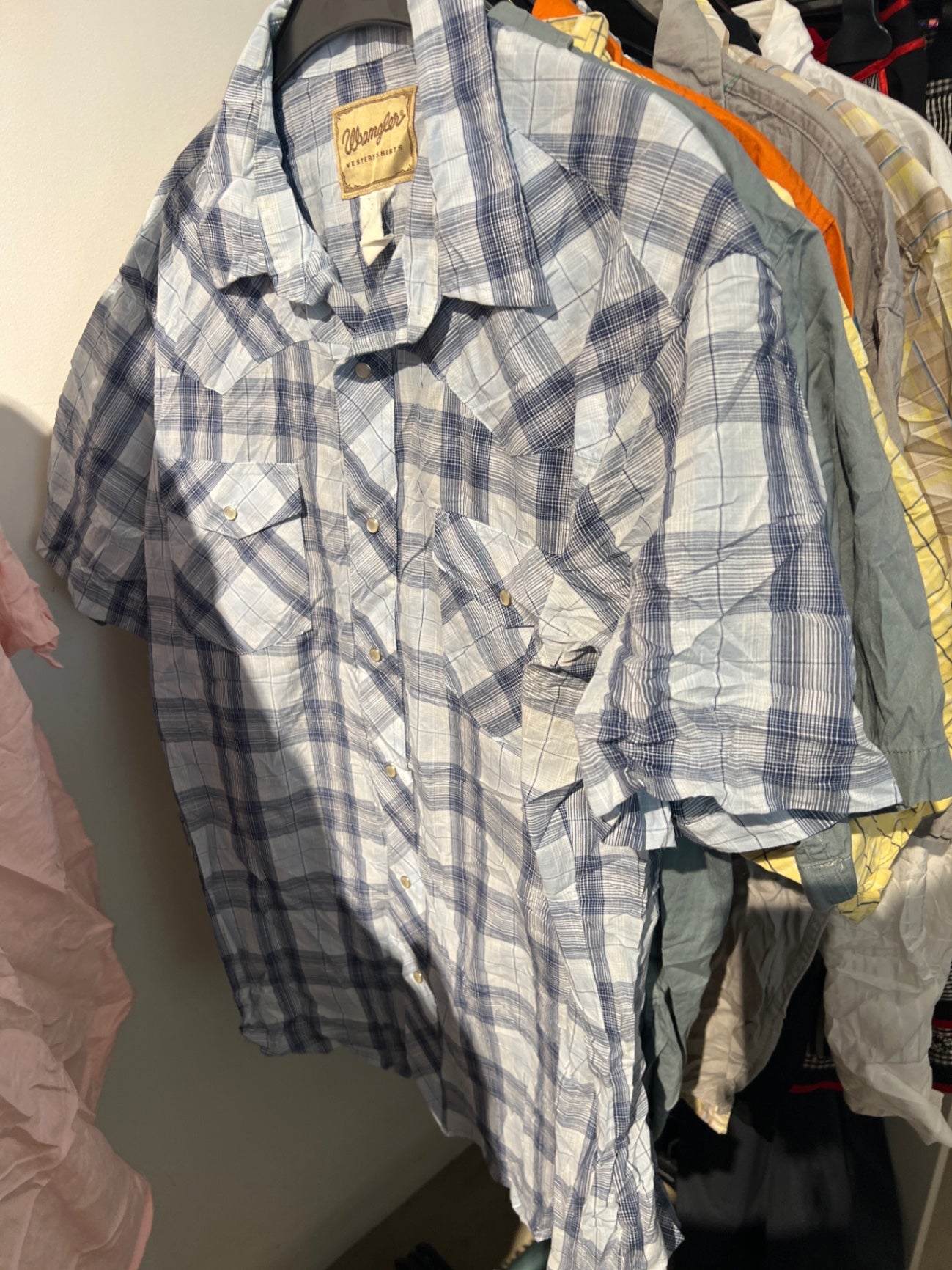 Wrangler Hemd Blau, Weiß Gr.: M