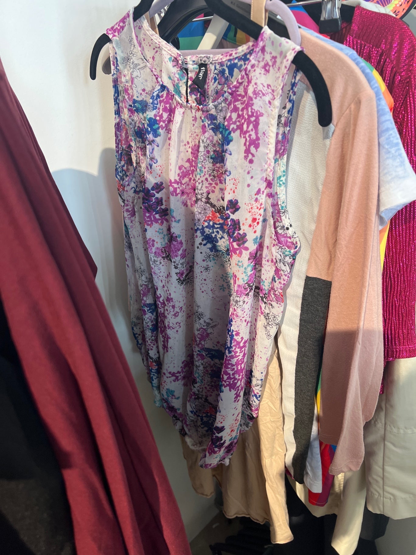 Bluse Violett, Weiß Gr.: M