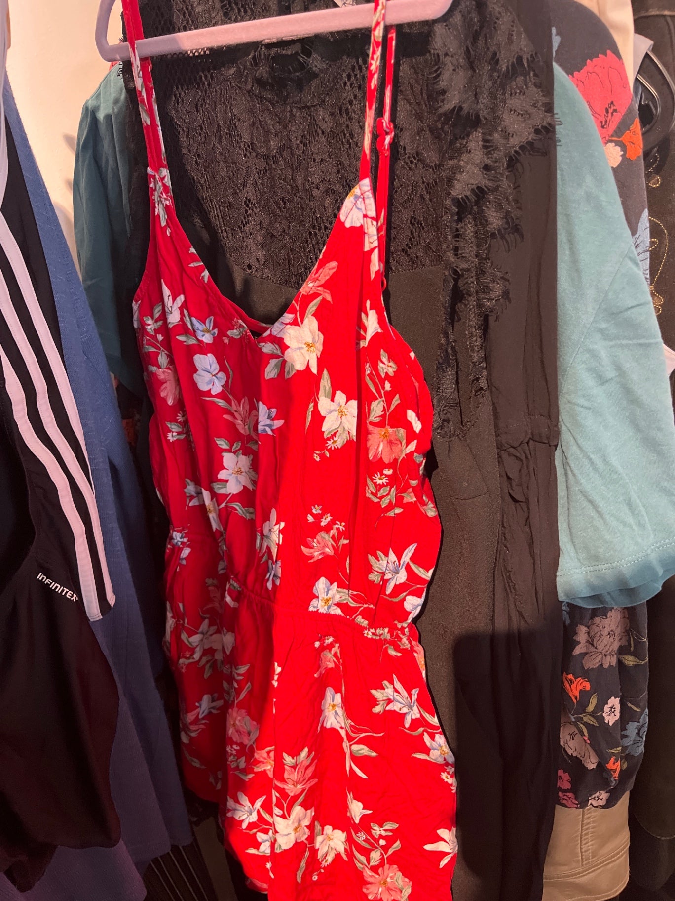 DIVIDED Jumpsuit Rot Blumen Gr.: XS
