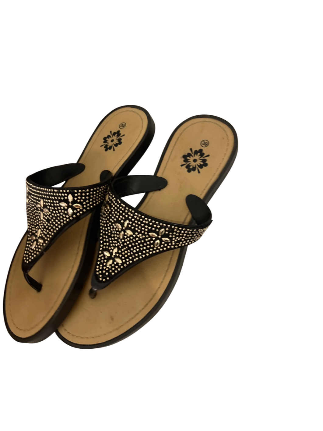 Sandalen Schwarz, Beige Gr.: 39