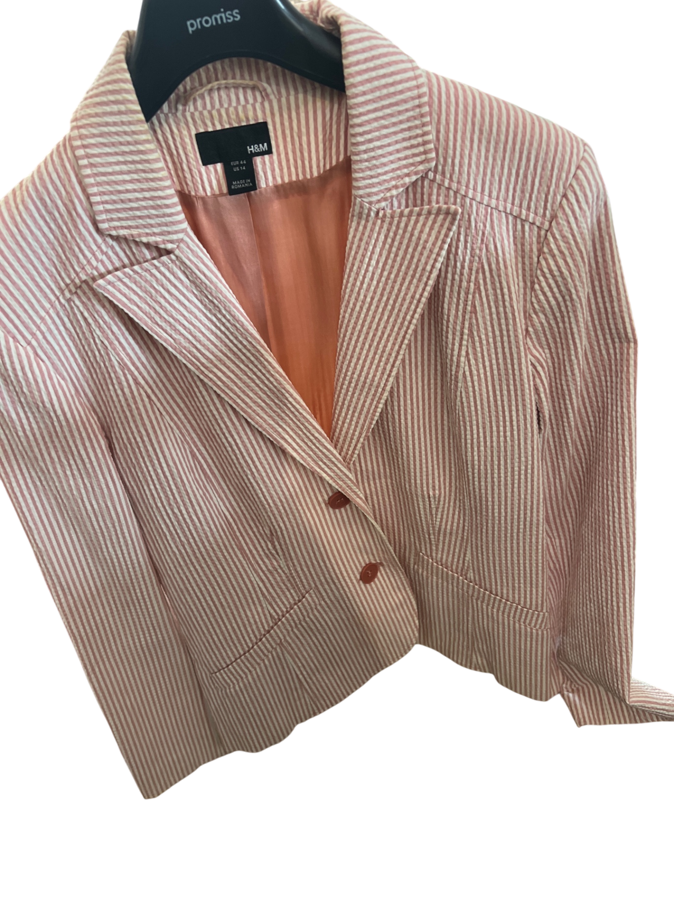 H&M Blazer Weiß Rosa Gr.: 44