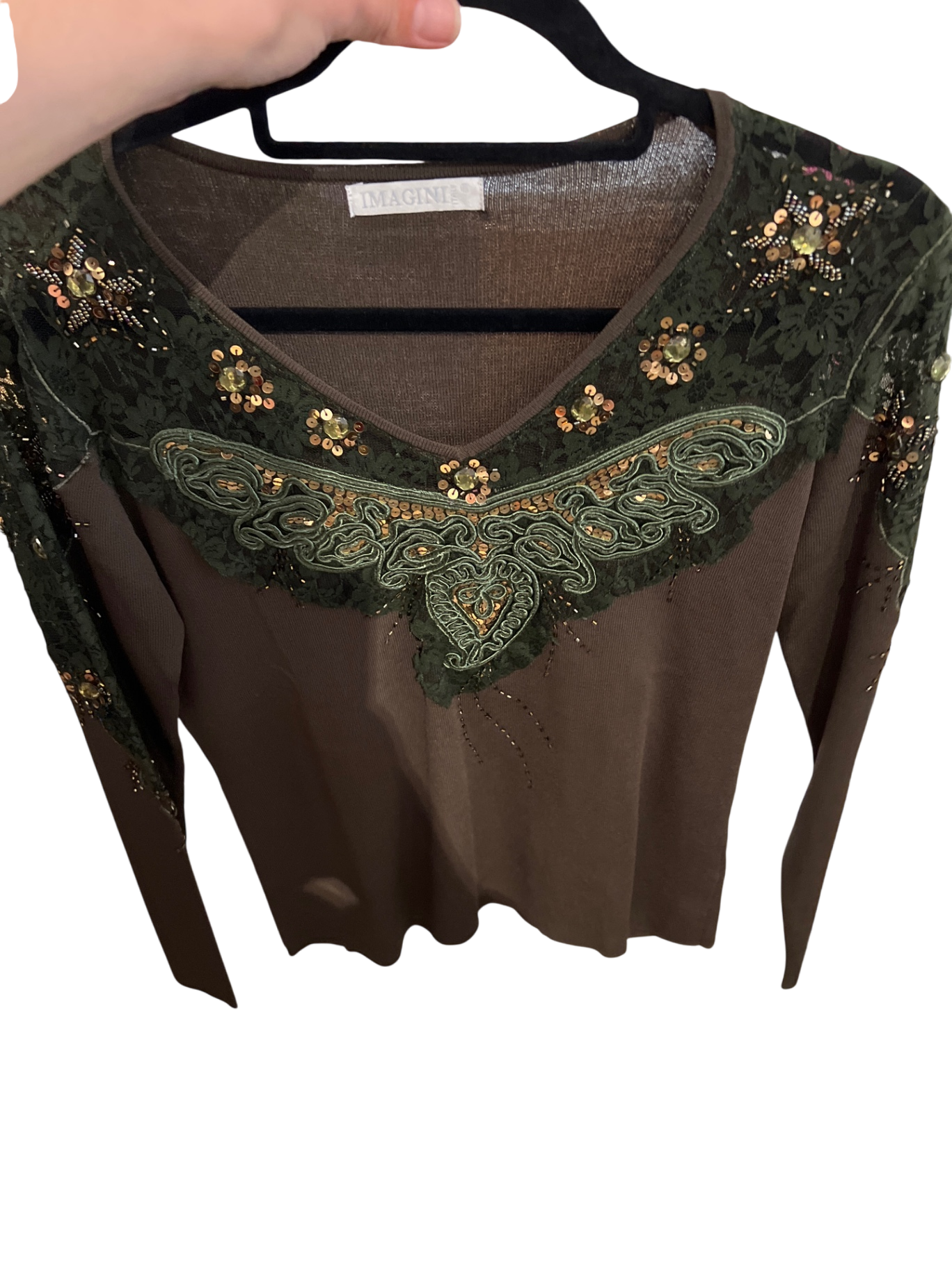 IMAGINI Langarmshirt Grün Gr.: M