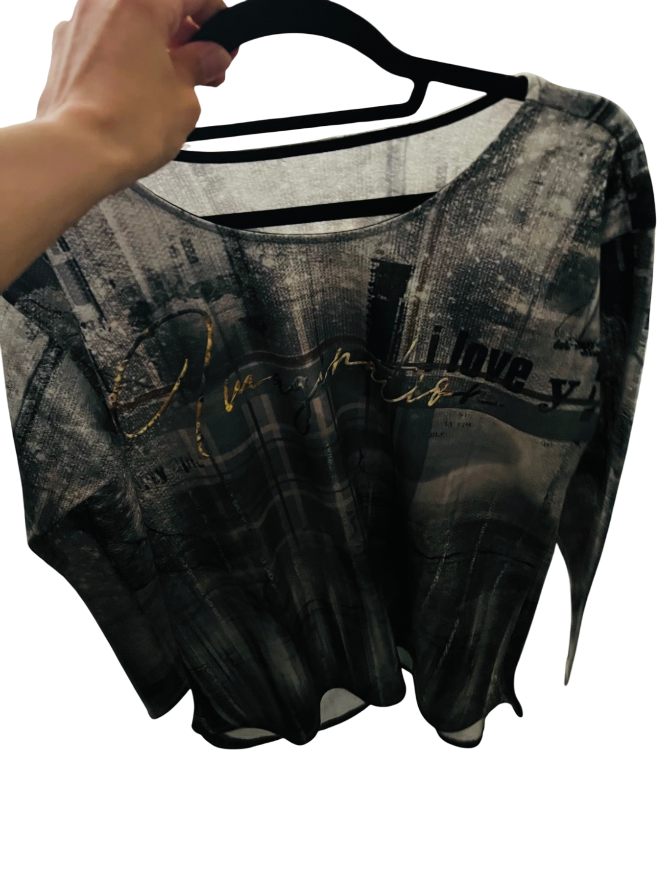 Pullover Grau mit Schwarz Gr.: L