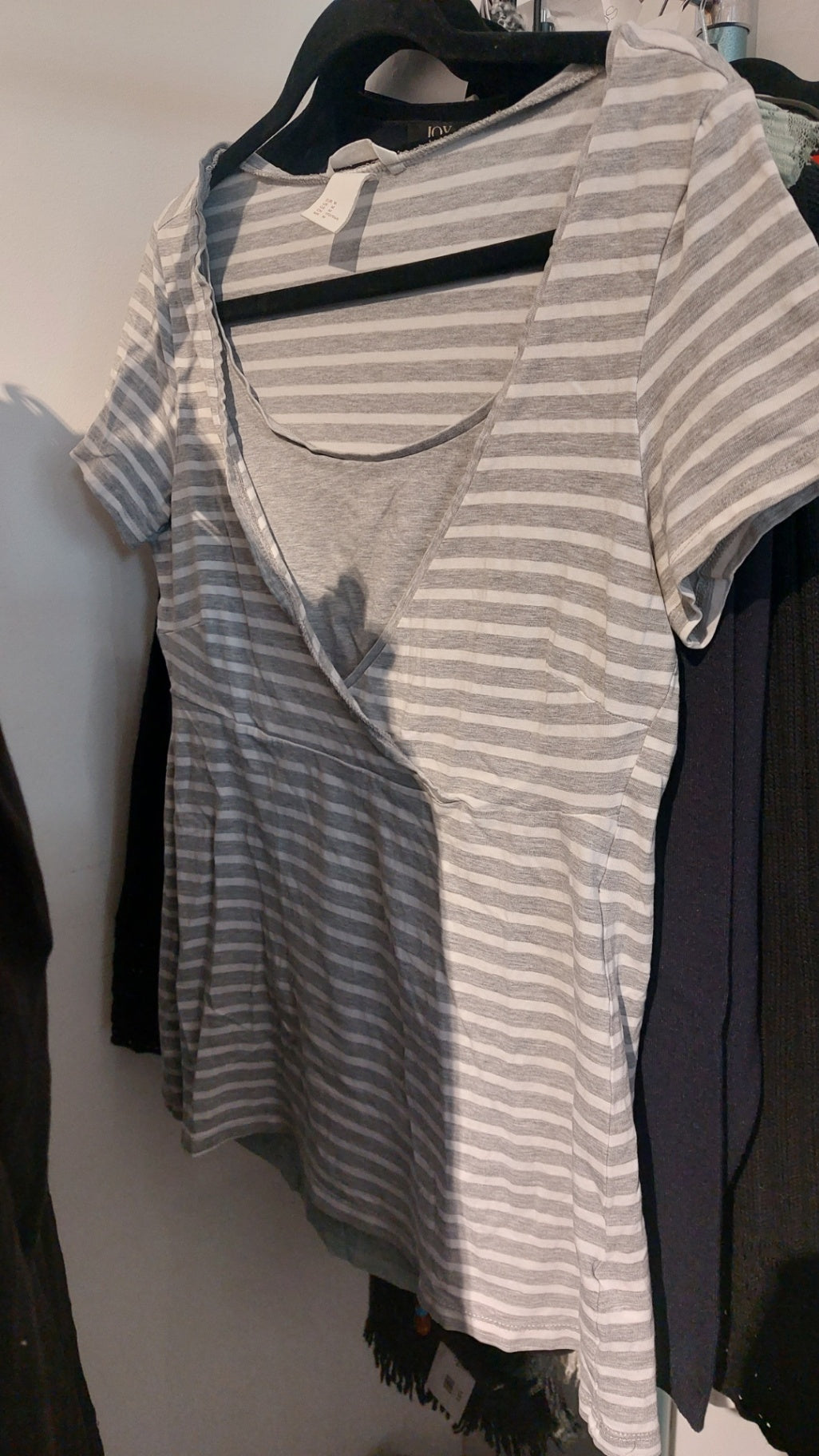 H&M Mama T-Shirt Grau-weiß gestreift Gr.: M