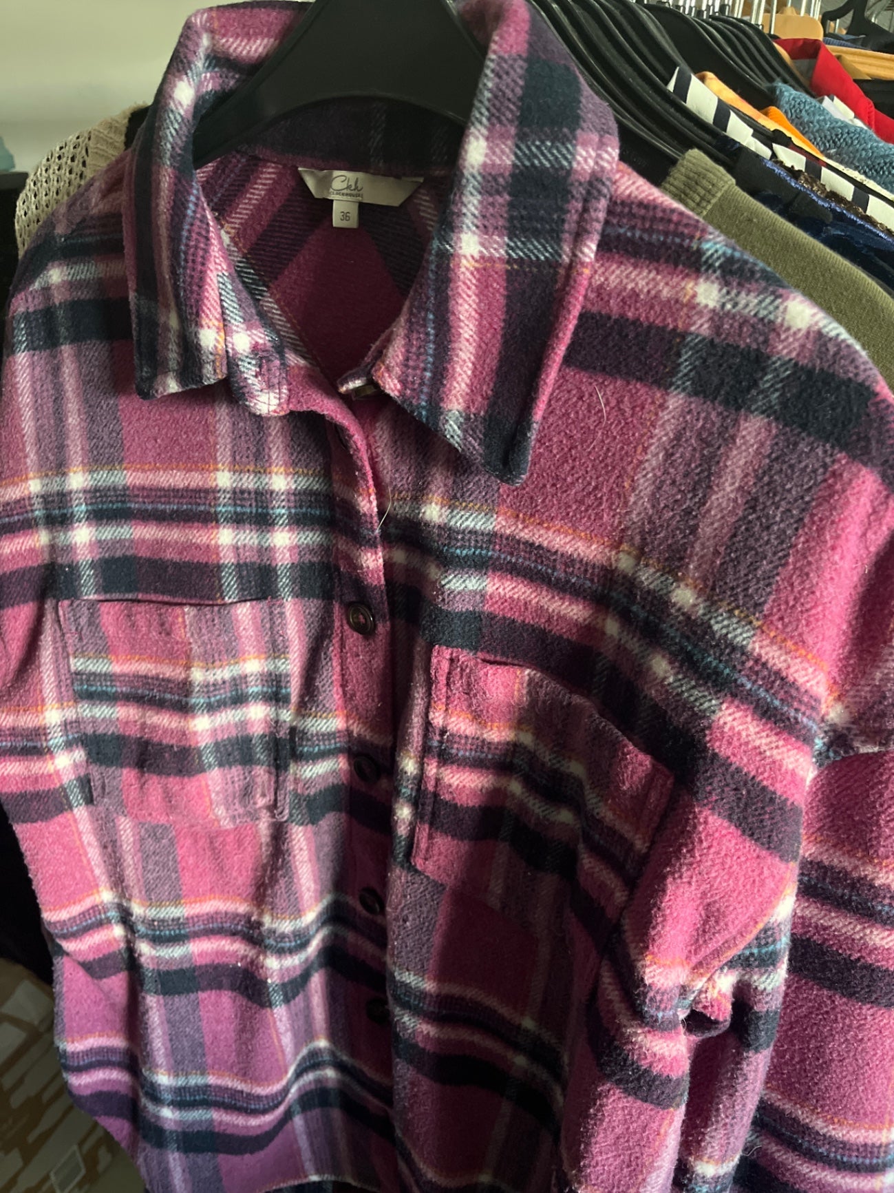 C&A Flanellhemd Lila kariert Gr.: 36