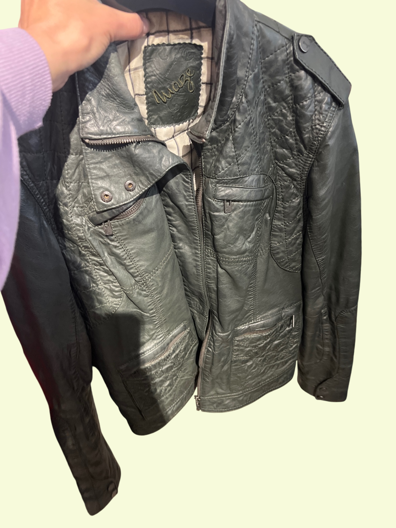 Maze Lederjacke Grün Gr.: L